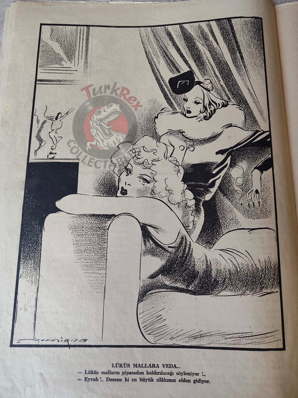 Şaka 1942 Humor Magazine Turkish Turkey Winter Pin-Up Cover WW2 era Singer Arlon