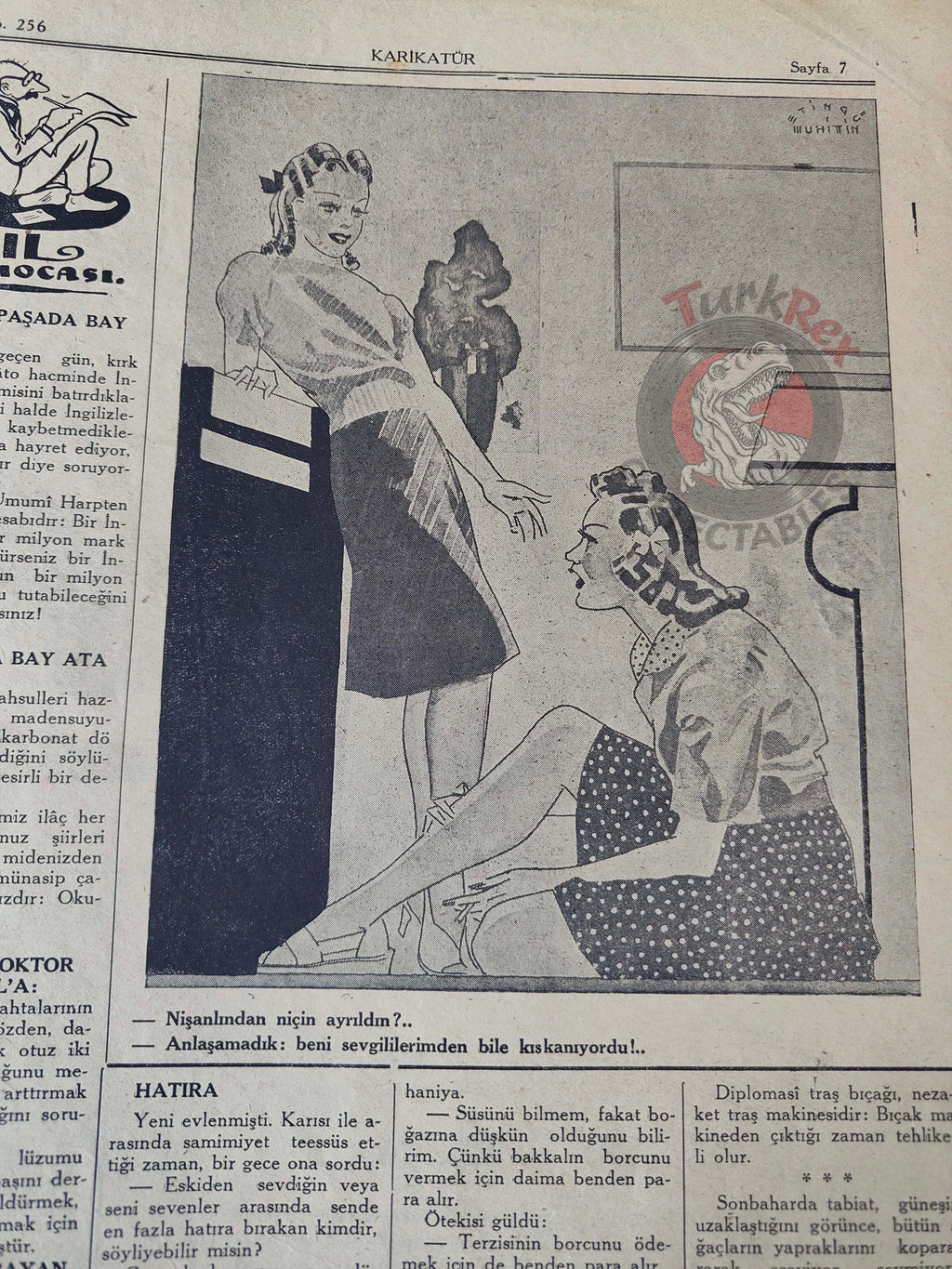 Karikatür 1940 Humor Magazine Turkish Turkey Mussolini Italy WW2 era War