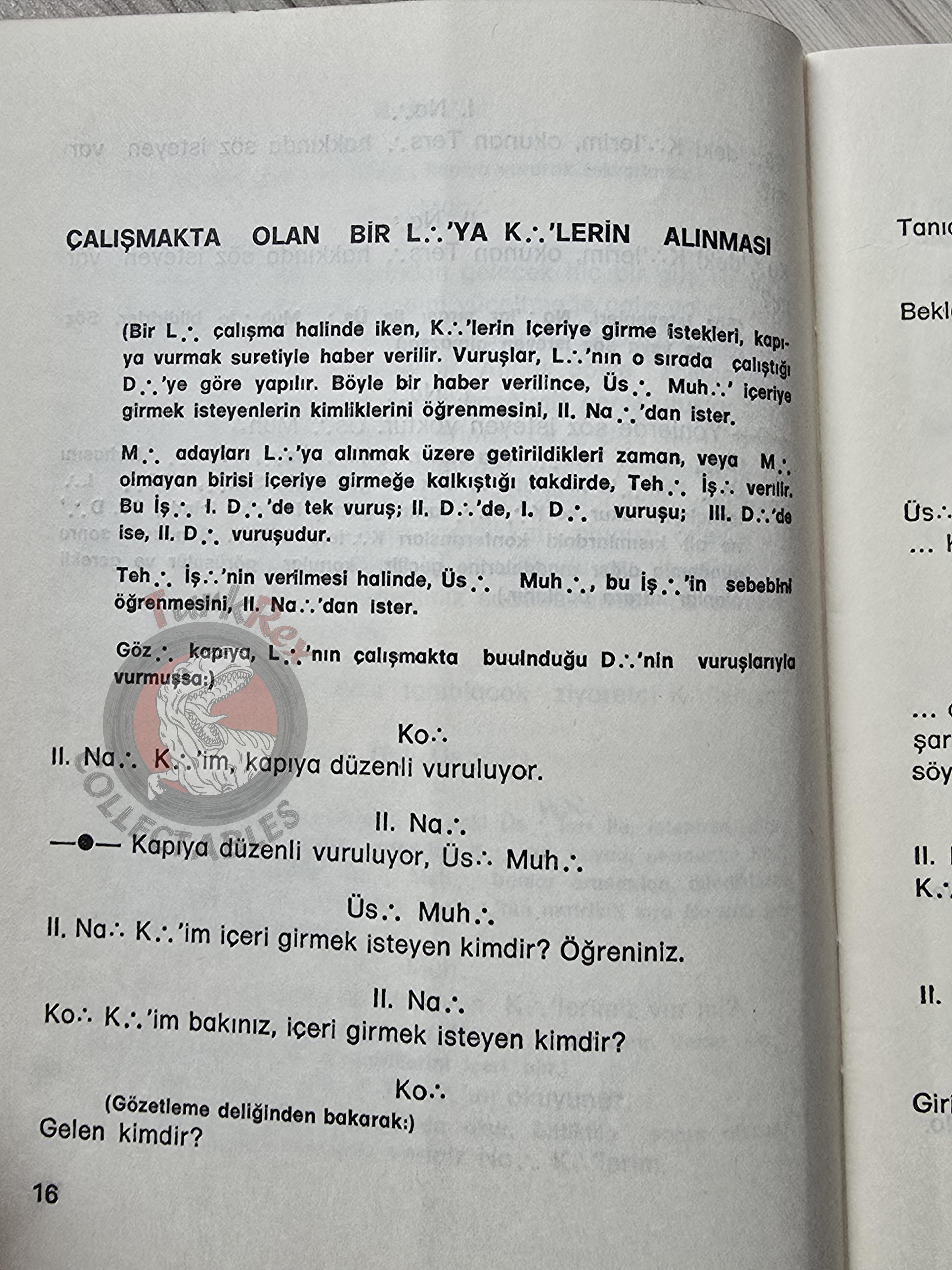 Turkish Freemasonry 1st Degree Ritual Apprentice 1982 Booklet Masonic Masons of Turkey