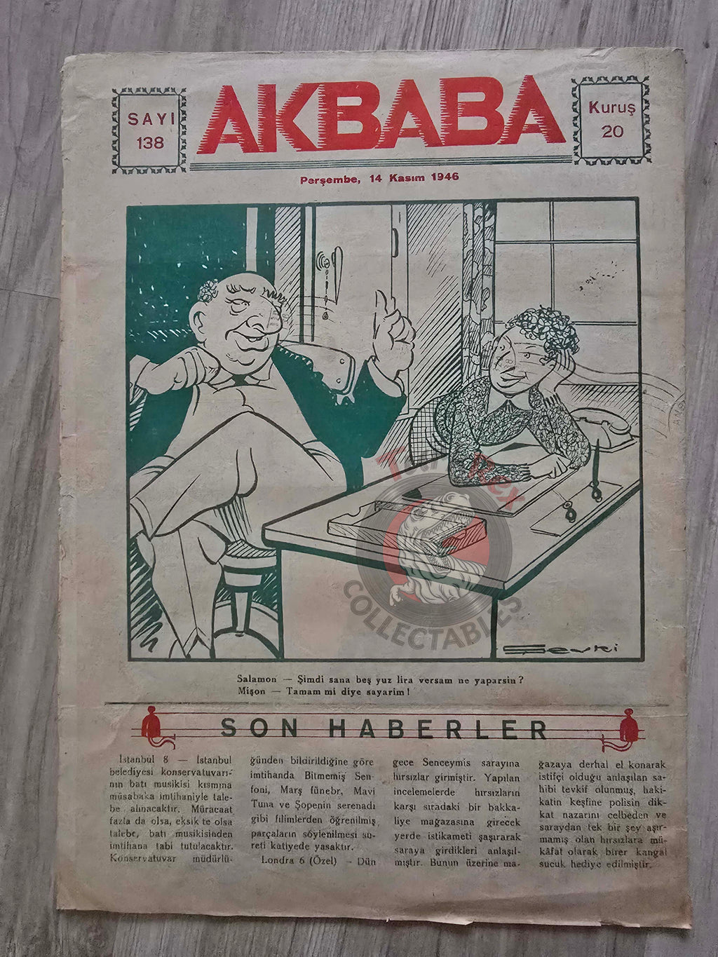 Akbaba 1946 Humor Magazine Turkish Turkey Winston Churchill WW2 era Britain Soviet Russia
