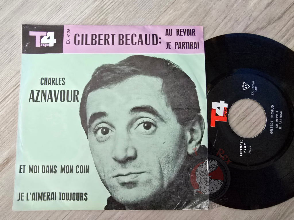 Charles Aznavour / Gilbert Becaud – Et Moi Dans Mon Coin 7" Iran Pressing Vinyl Iranian Edition 2