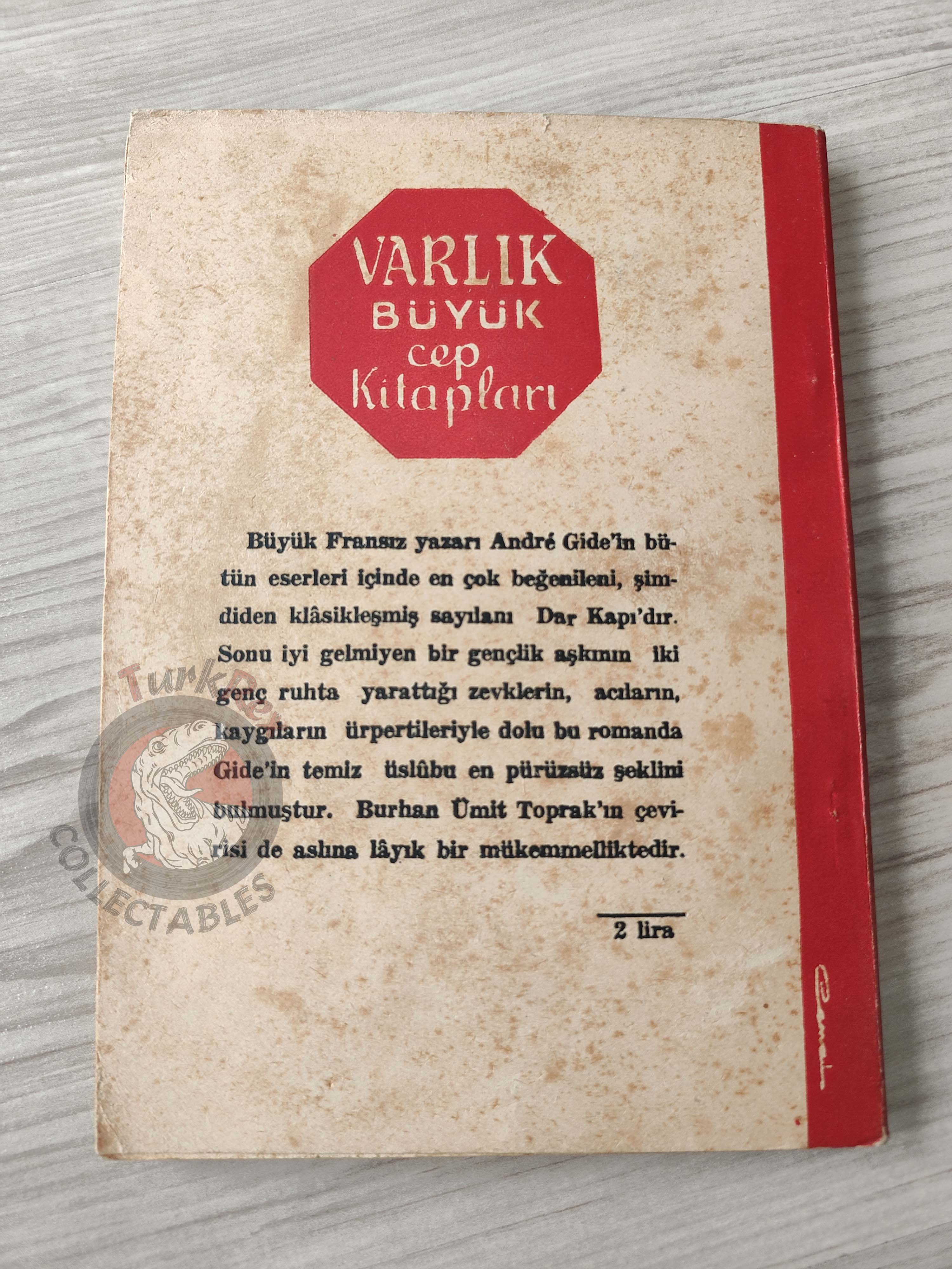 André Gide – Strait Is the Gate 1957 Turkish Book Turkey