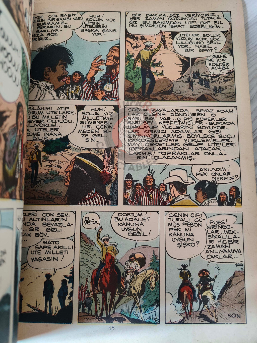 Jerry Spring - La Passe des Indiens 1962 Turkish Comic Turkey Jijé