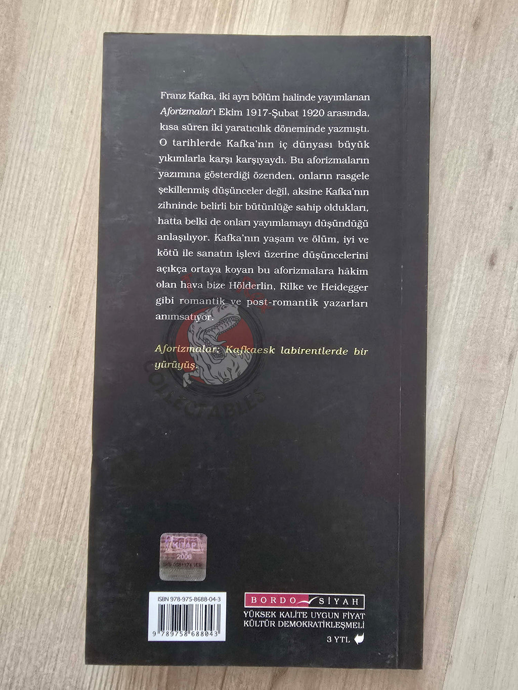 Franz Kafka – The Aphorisms of Franz Kafka Turkish Book Turkey