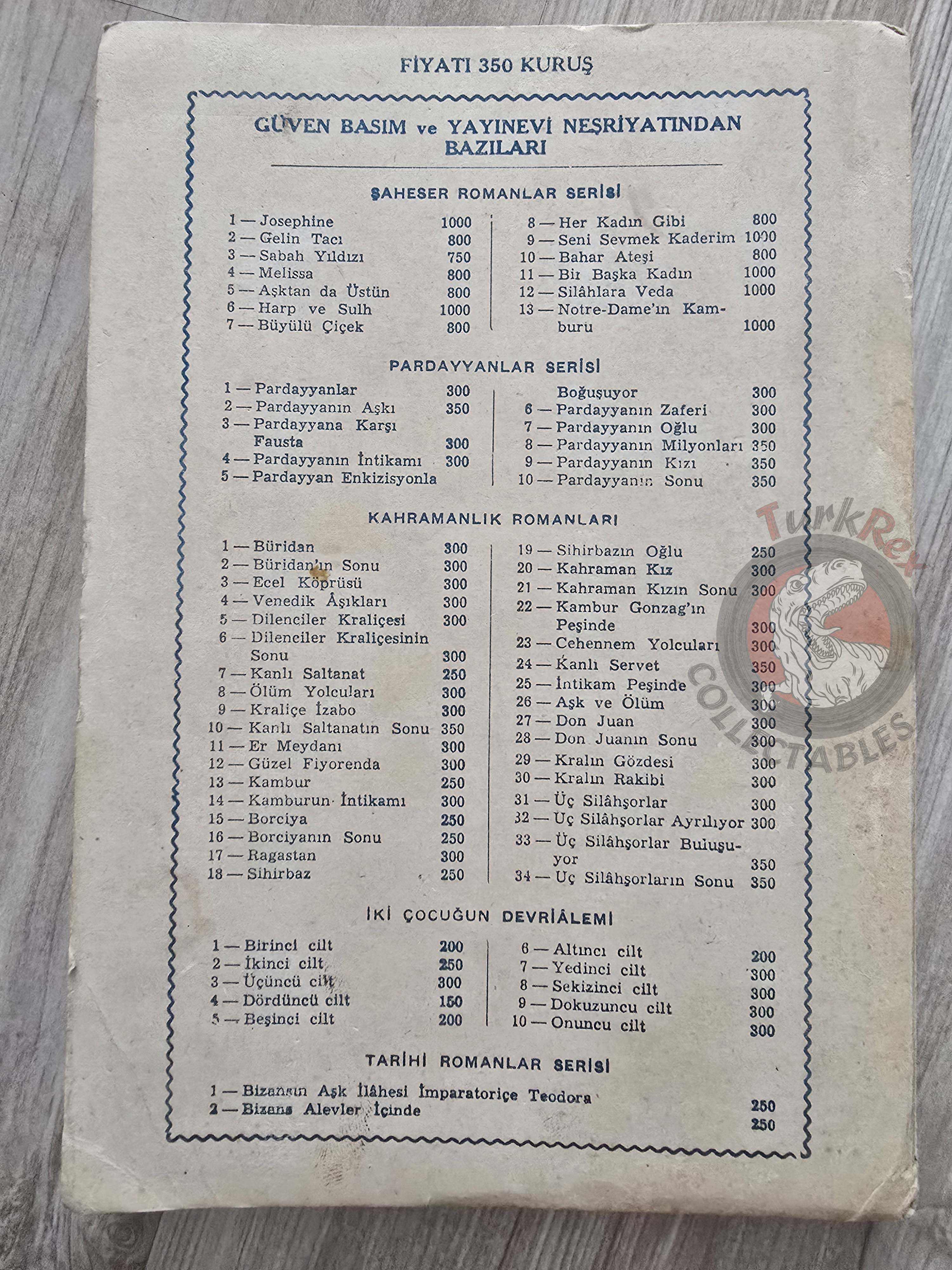 Alexandre Dumas – The Three Musketeers: Twenty Years After 1957 Turkish Book Turkey