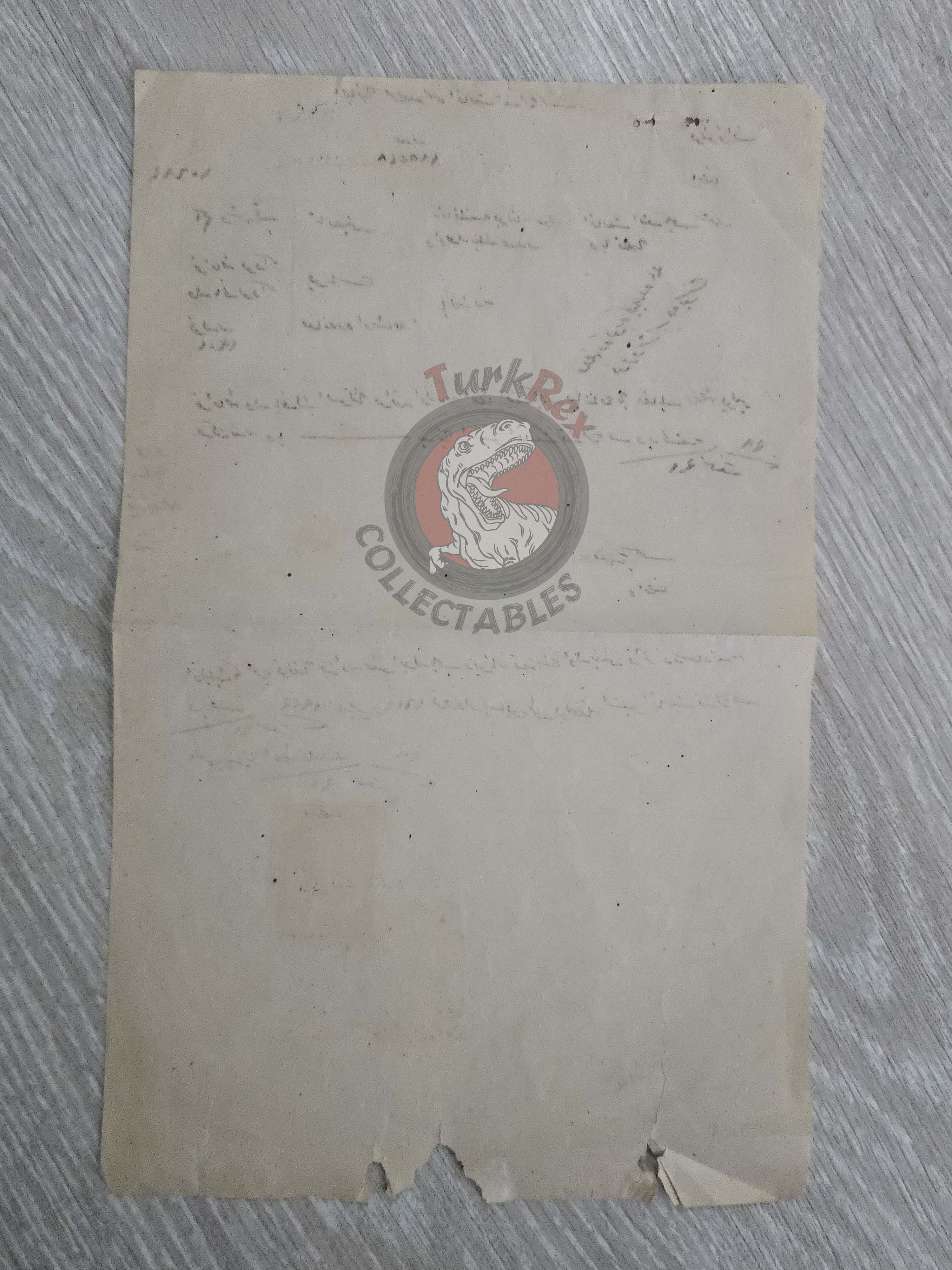 Ottoman Residence Permit for a Greek Citizen 1916 Istanbul Document Rum Greece Galata Wine Depot