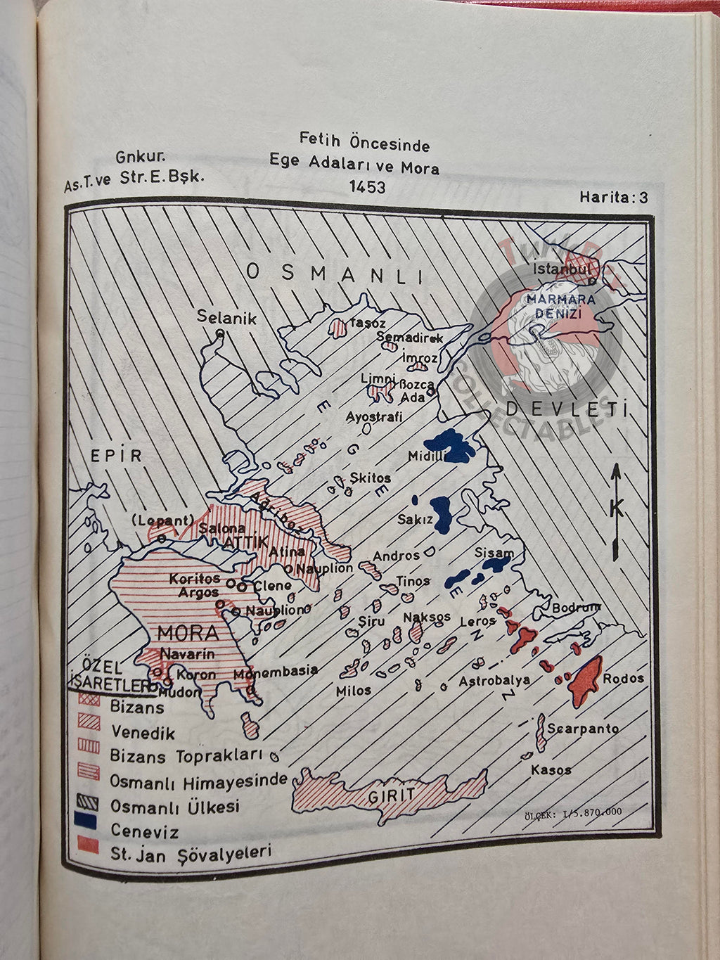 Conquest of Istanbul 1453 HC 1979 Turkish Book Military Ottoman Empire Maps