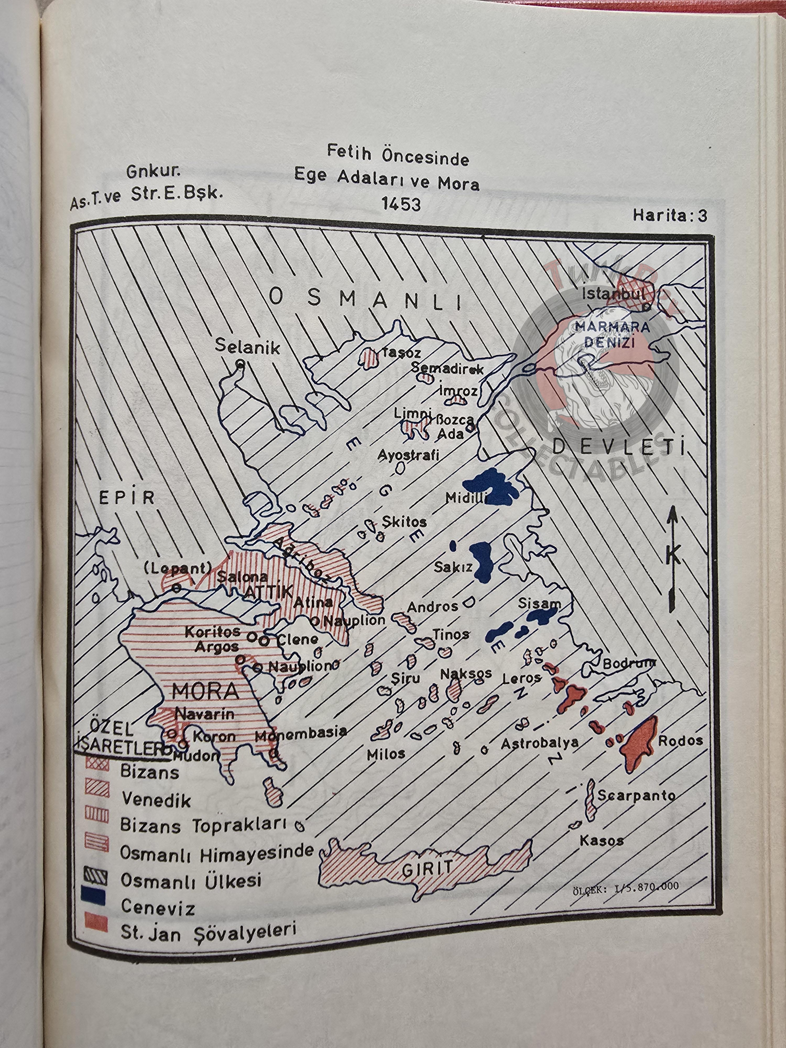 Conquest of Istanbul 1453 HC 1979 Turkish Book Military Ottoman Empire Maps