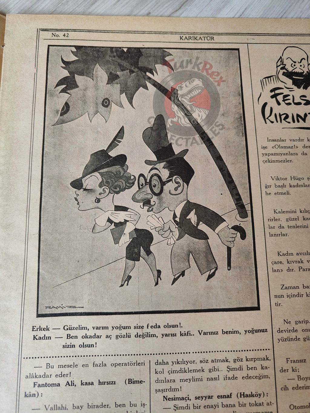 Karikatür 1936 Humor Magazine Turkish Turkey Germany Russia WW2 era