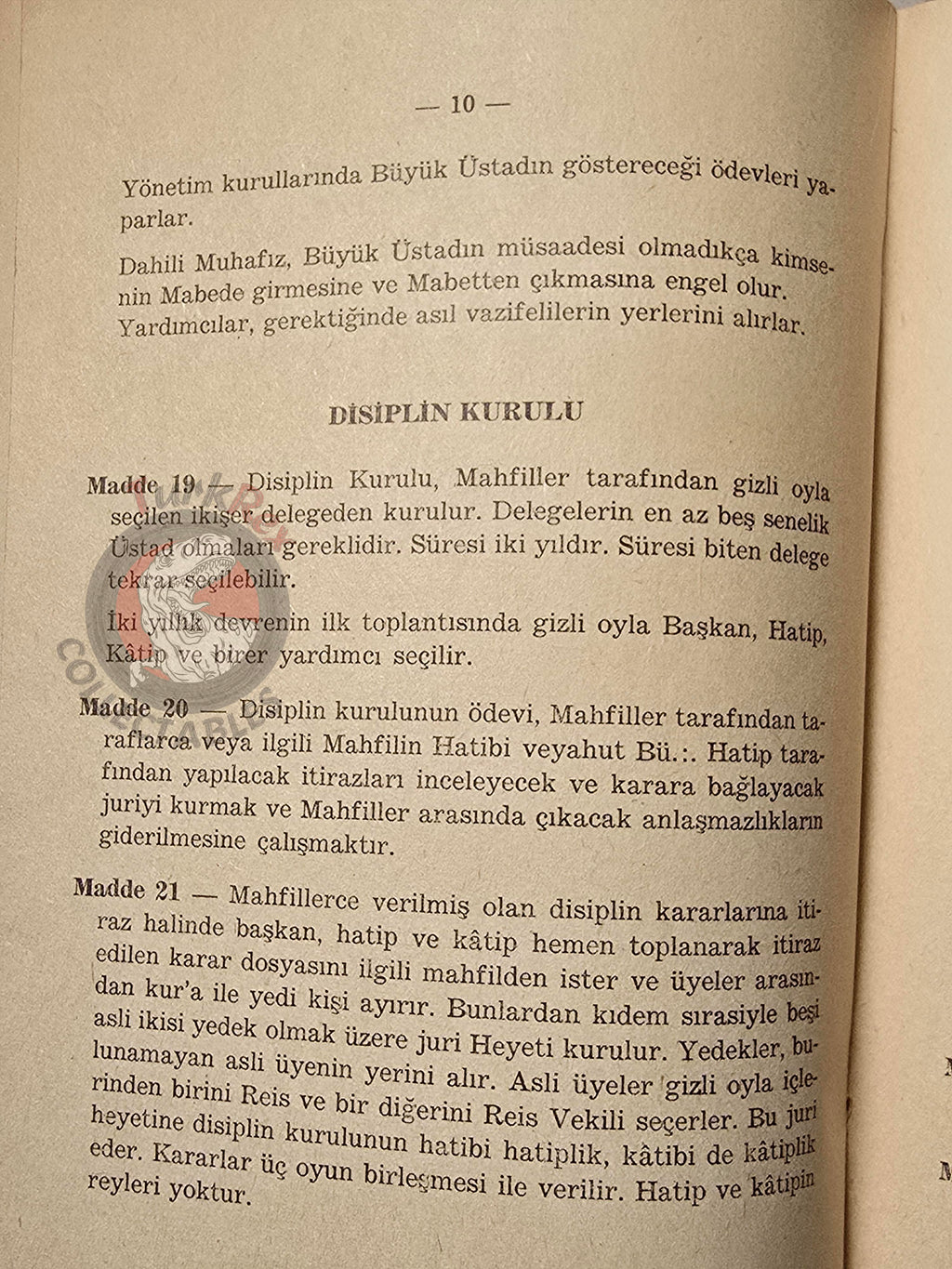 Turkish Freemasonry Internal Regulations of the Lodges 1967 Booklet Masonic Masons of Turkey
