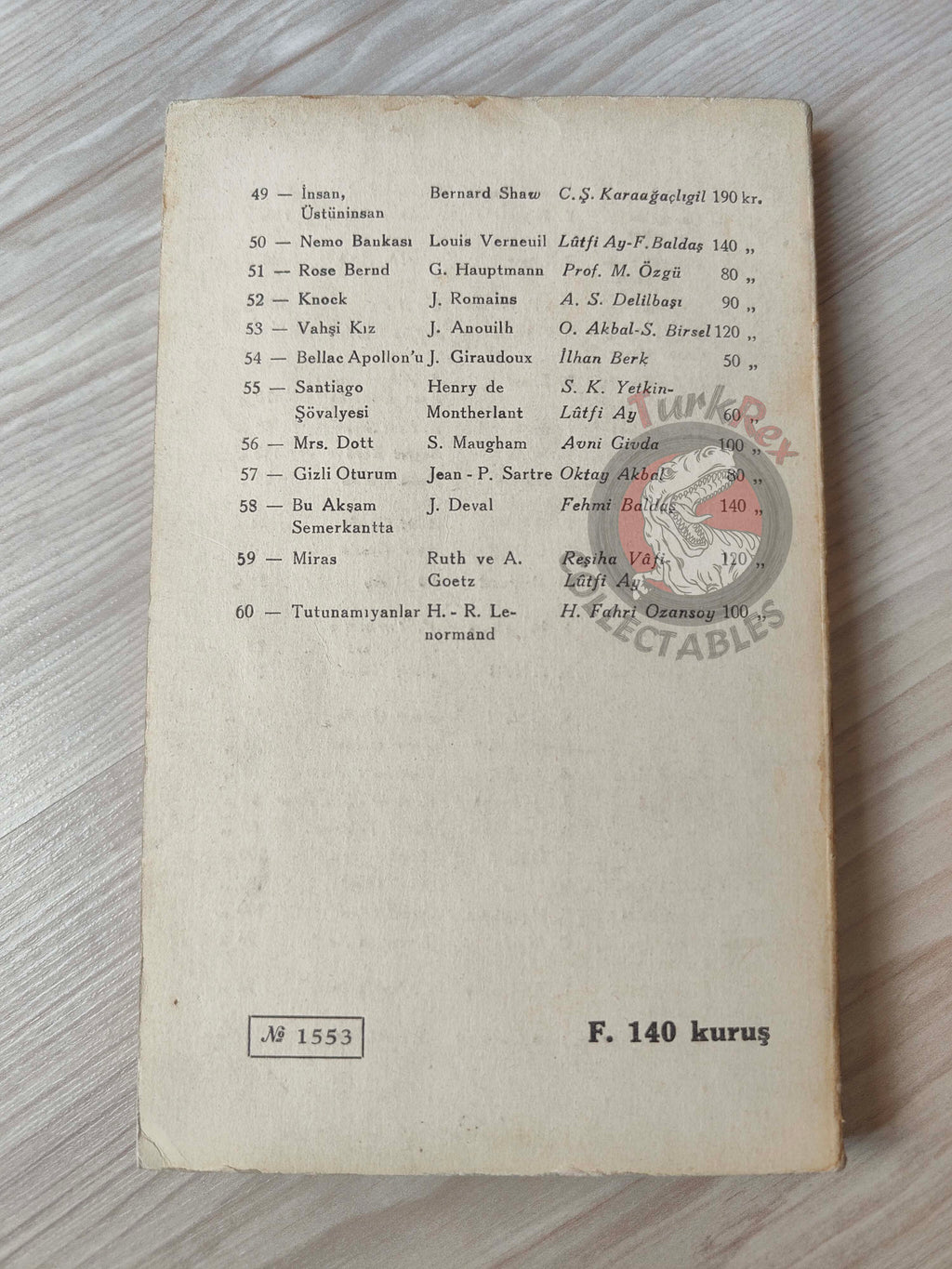 Arthur Miller – Death Of A Salesman 1952 1st Turkish Book Turkey