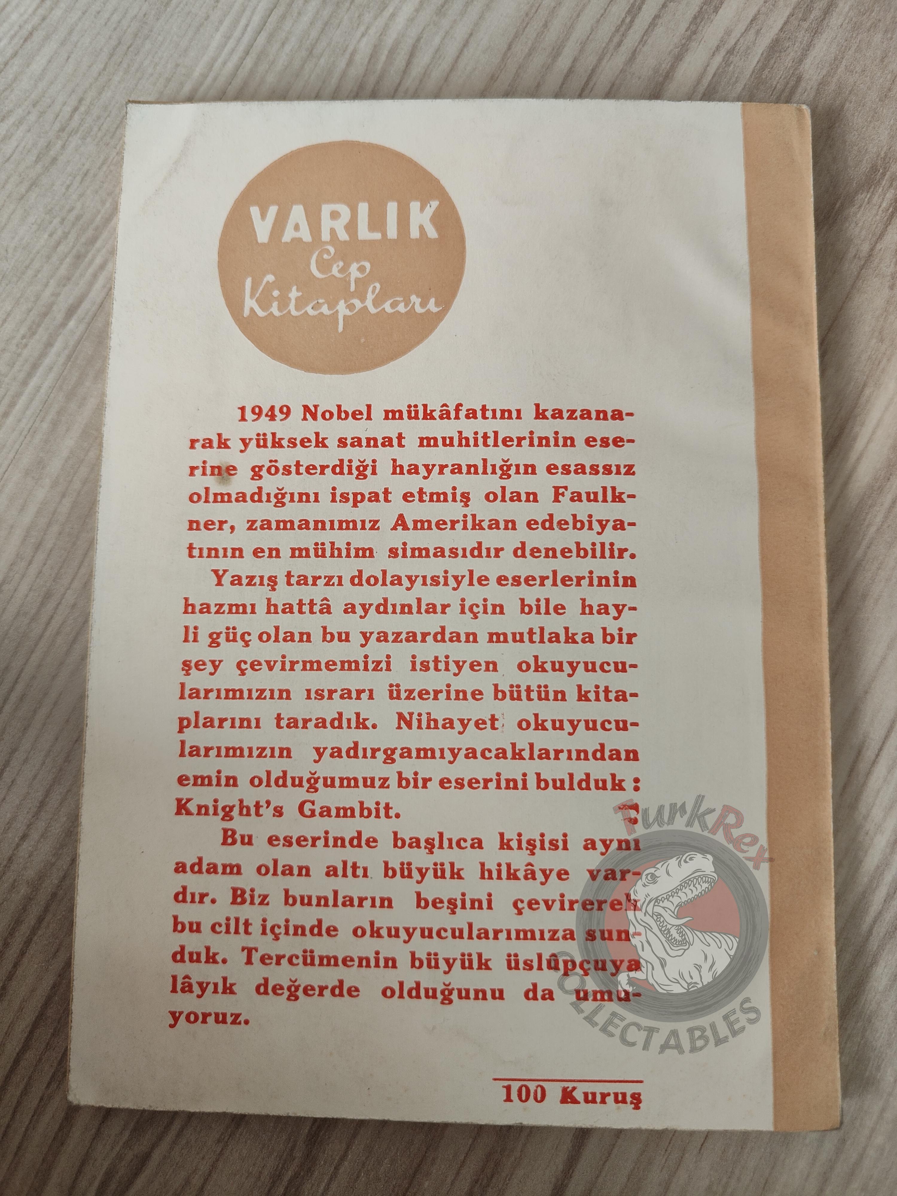 William Faulkner – Knight's Gambit 1952 1st Turkish Book Turkey