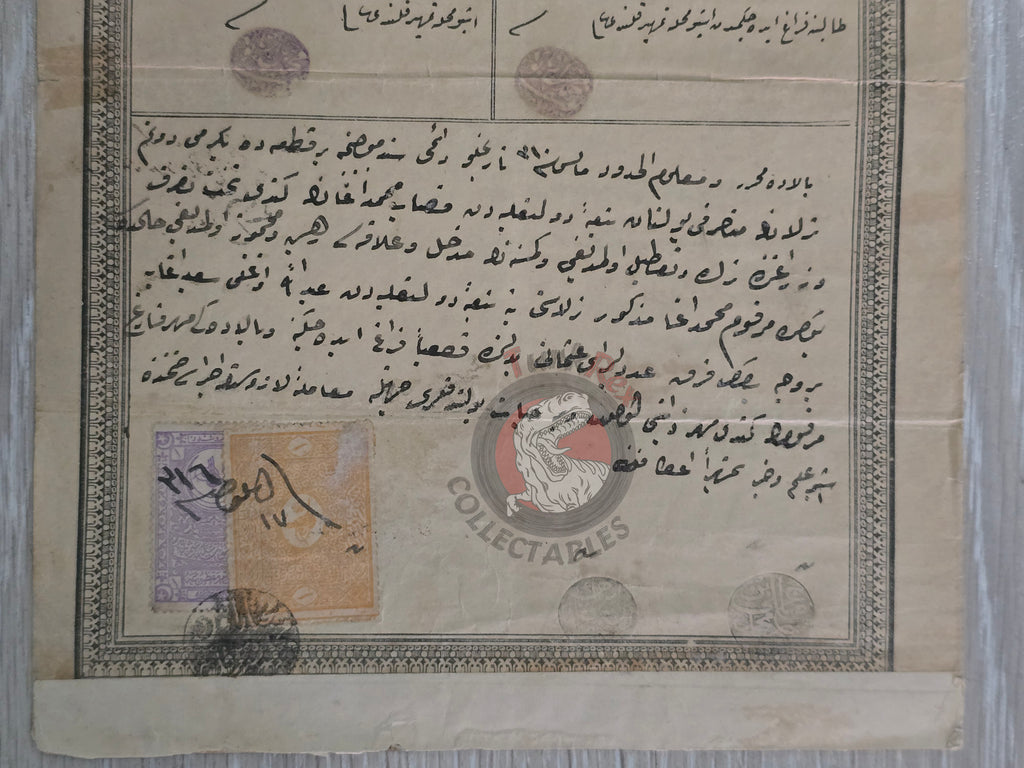 Ottoman 1900 Land Deed Agricultural Land in Adana Yüreğir Title Deed