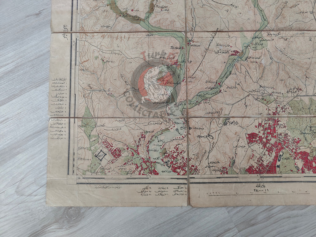 Istanbul 1915 Ottoman WW1 Military Map Empire Constantinople Capital
