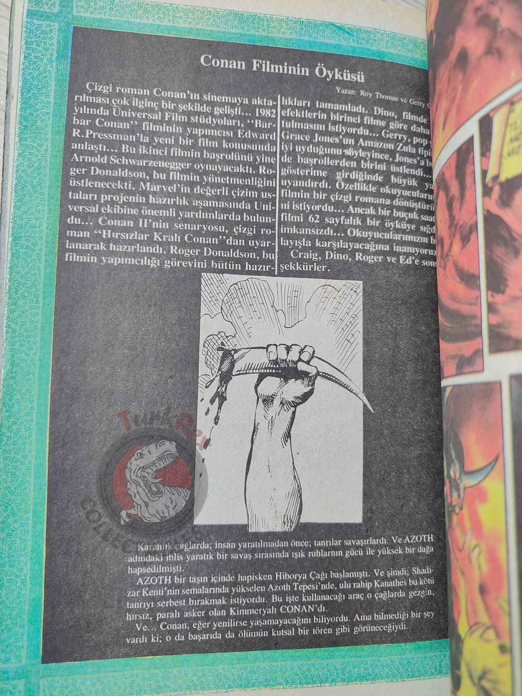 Conan Horn of Azoth 1990 Marvel Grafik #3 Turkish Comic Turkey