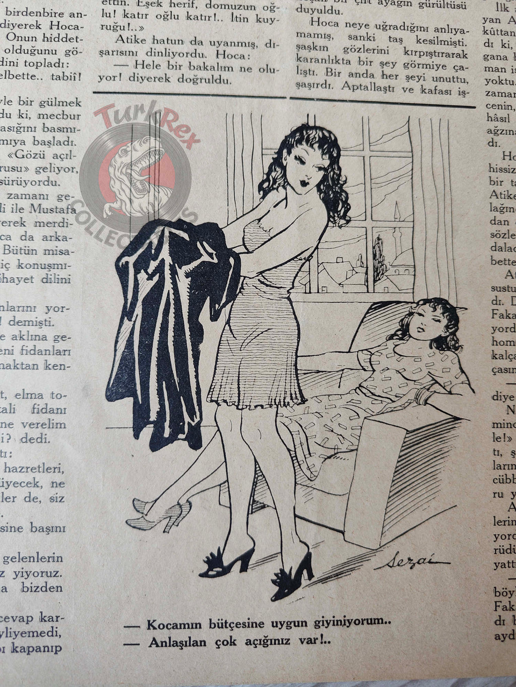 Karikatür 1942 Humor Magazine Turkish Turkey Britain Soviet Union United States WW2 era Uncle Sam USA