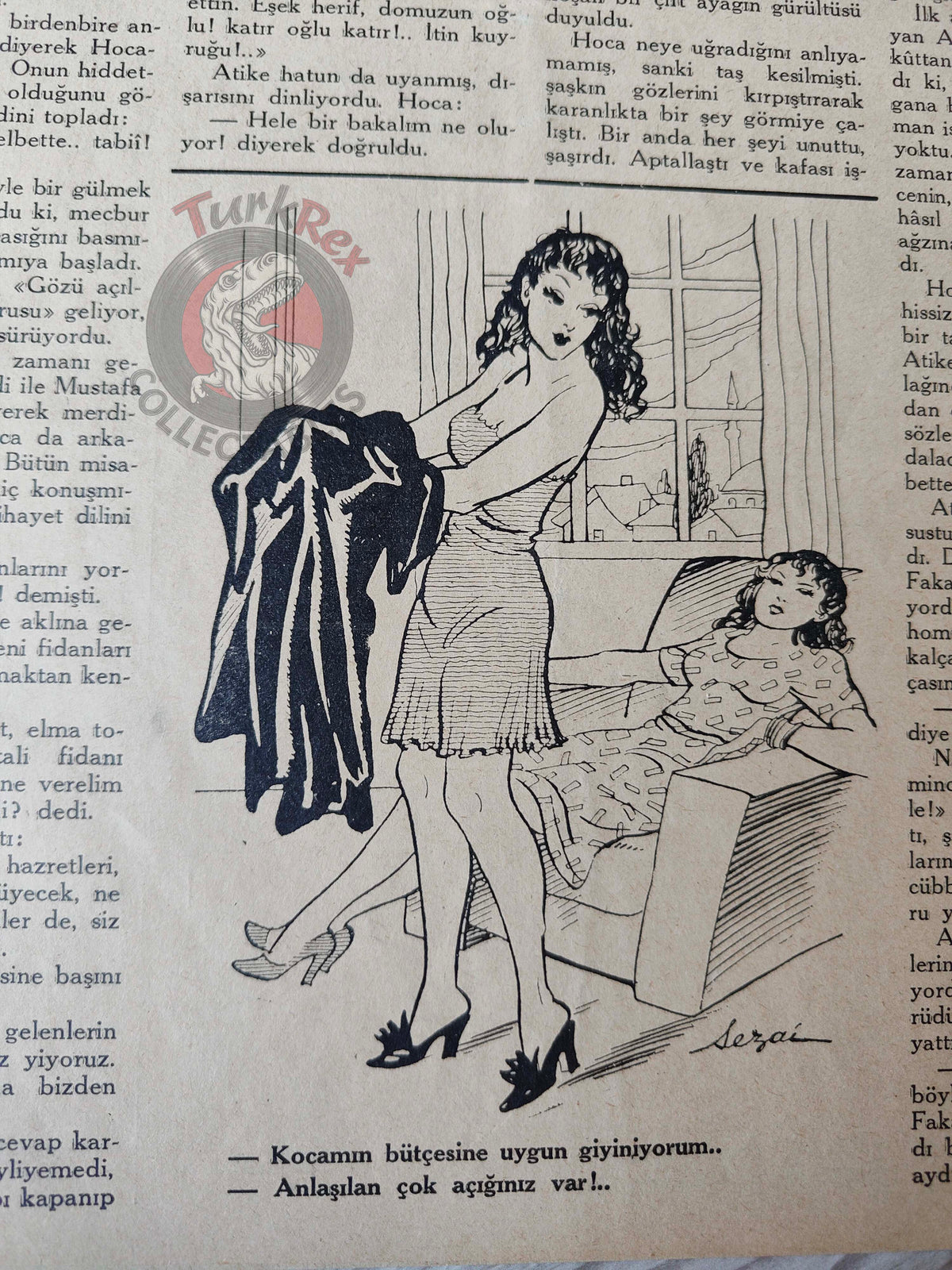 Karikatür 1942 Humor Magazine Turkish Turkey Britain Soviet Union United States WW2 era Uncle Sam USA