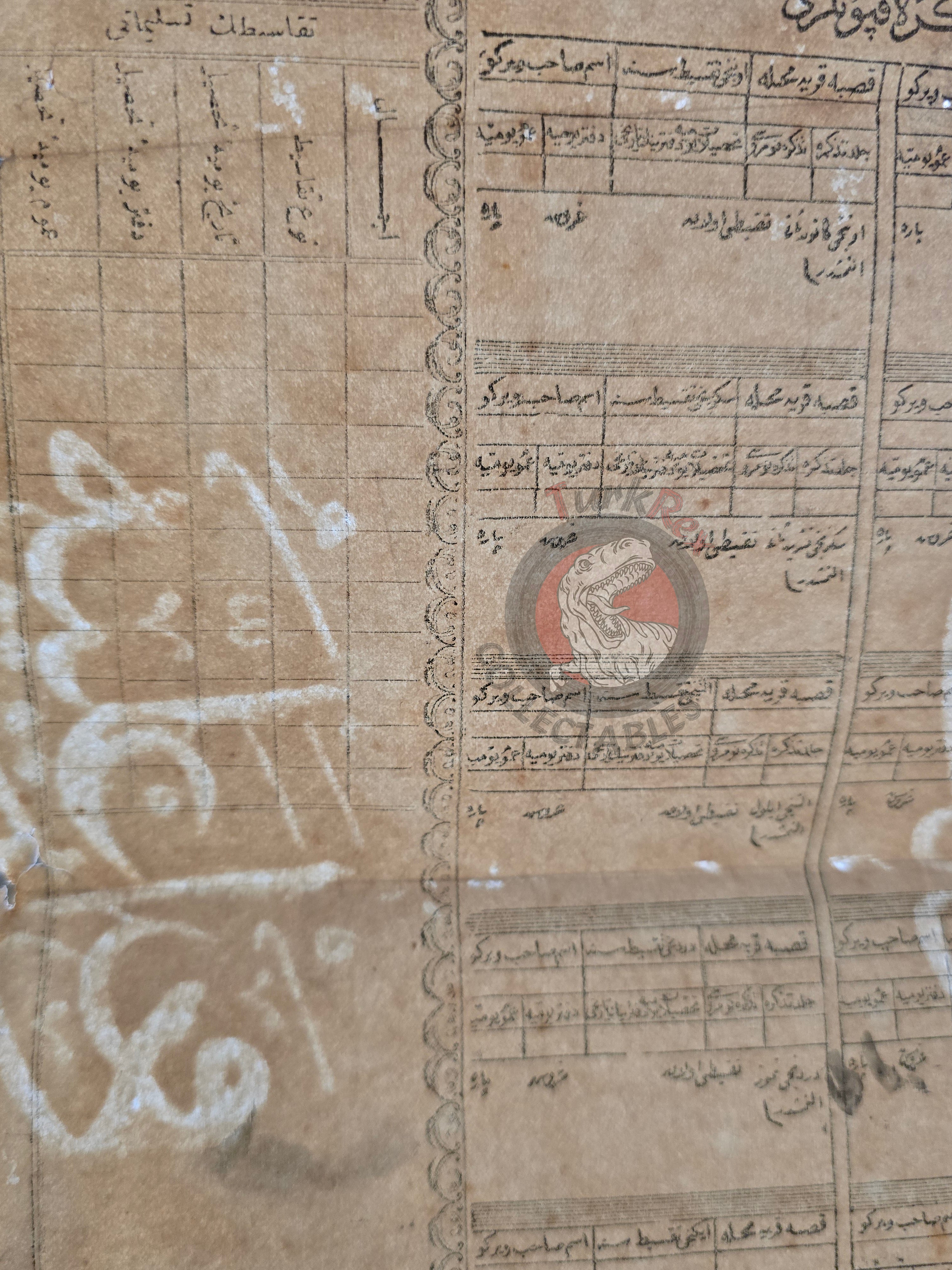 Ottoman Property Tax Certificate 1880s İstanbul-Non Muslim Citizen Watermarked