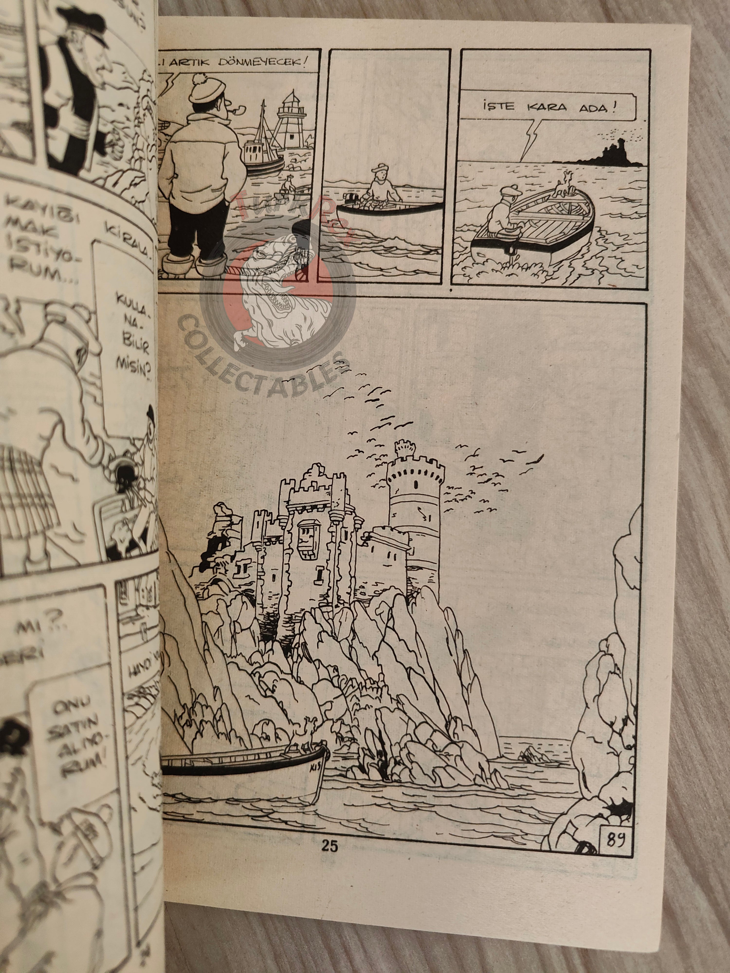 Tintin –  The Black Island 1980s Turkish Edition Comic Turkey