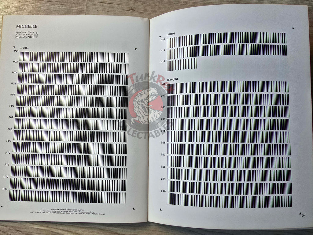 The Beatles – Casiotone Bar Coded Music Publication Musical Notes Sheet 1982