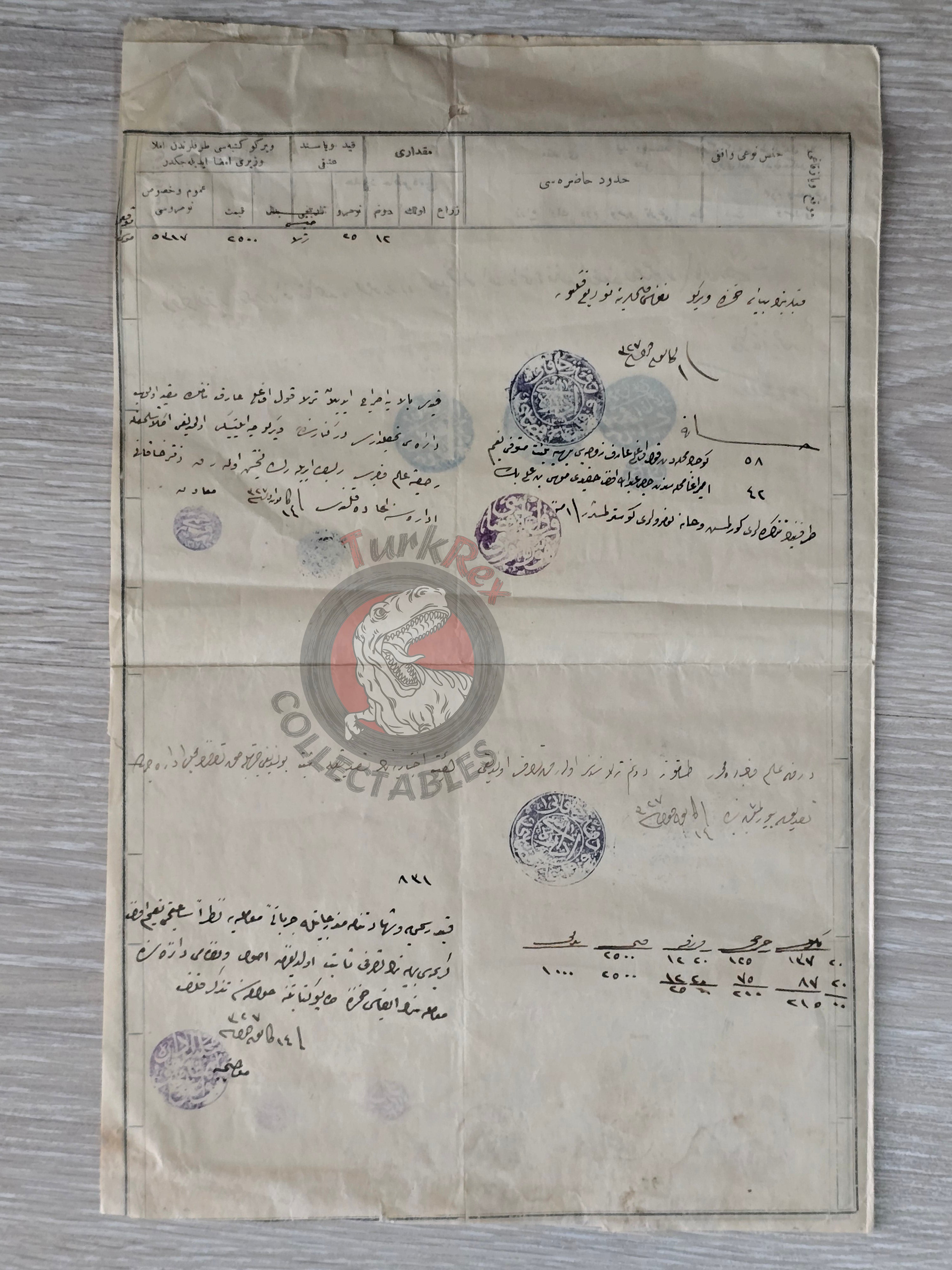 Ottoman 1911 Land Deed Field in Manisa Kırkağaç Watchmaker Title Deed