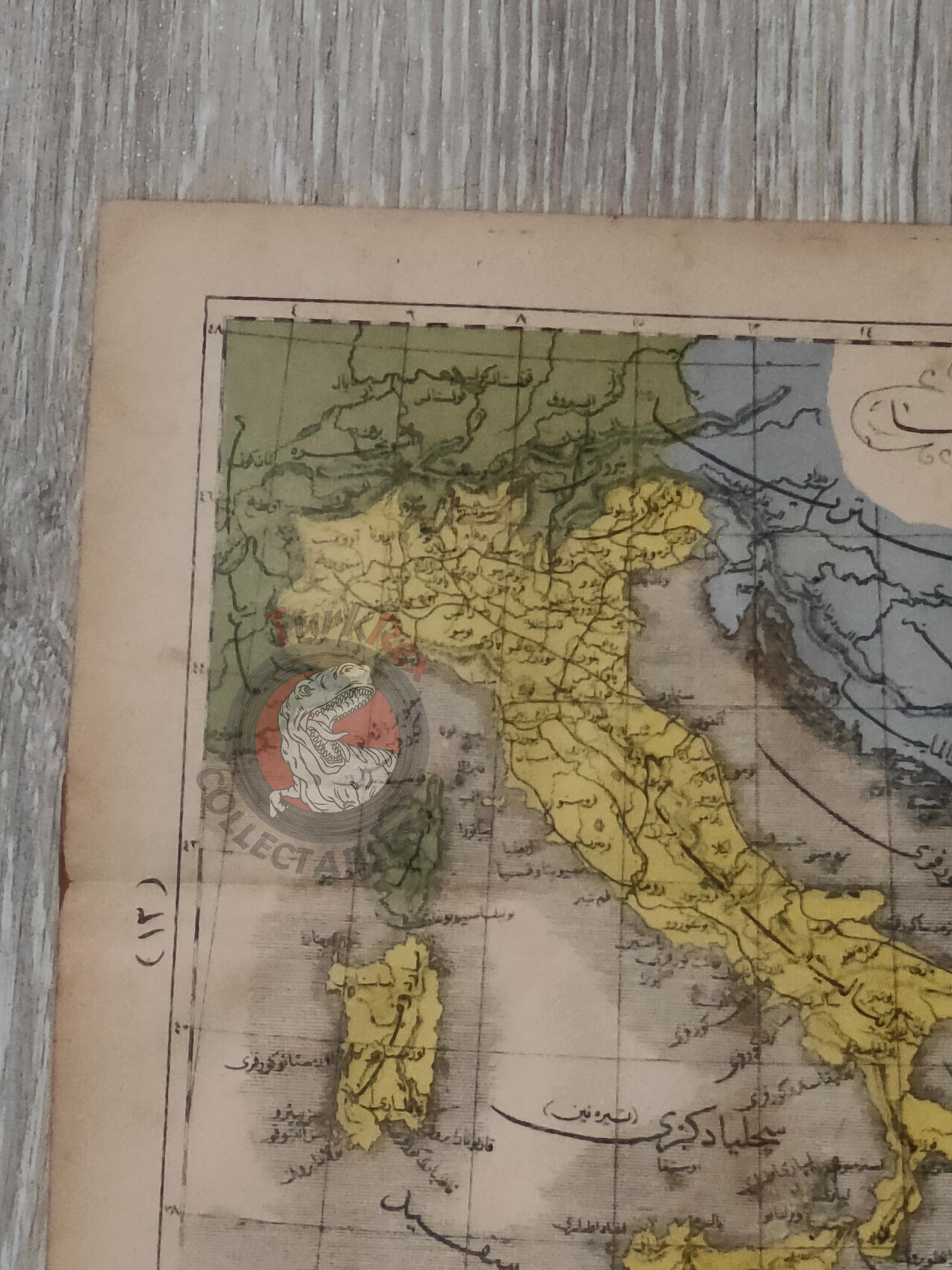Italy 1867 Ottoman Atlas Map Ottoman Empire Europe Bosnia Sardegna