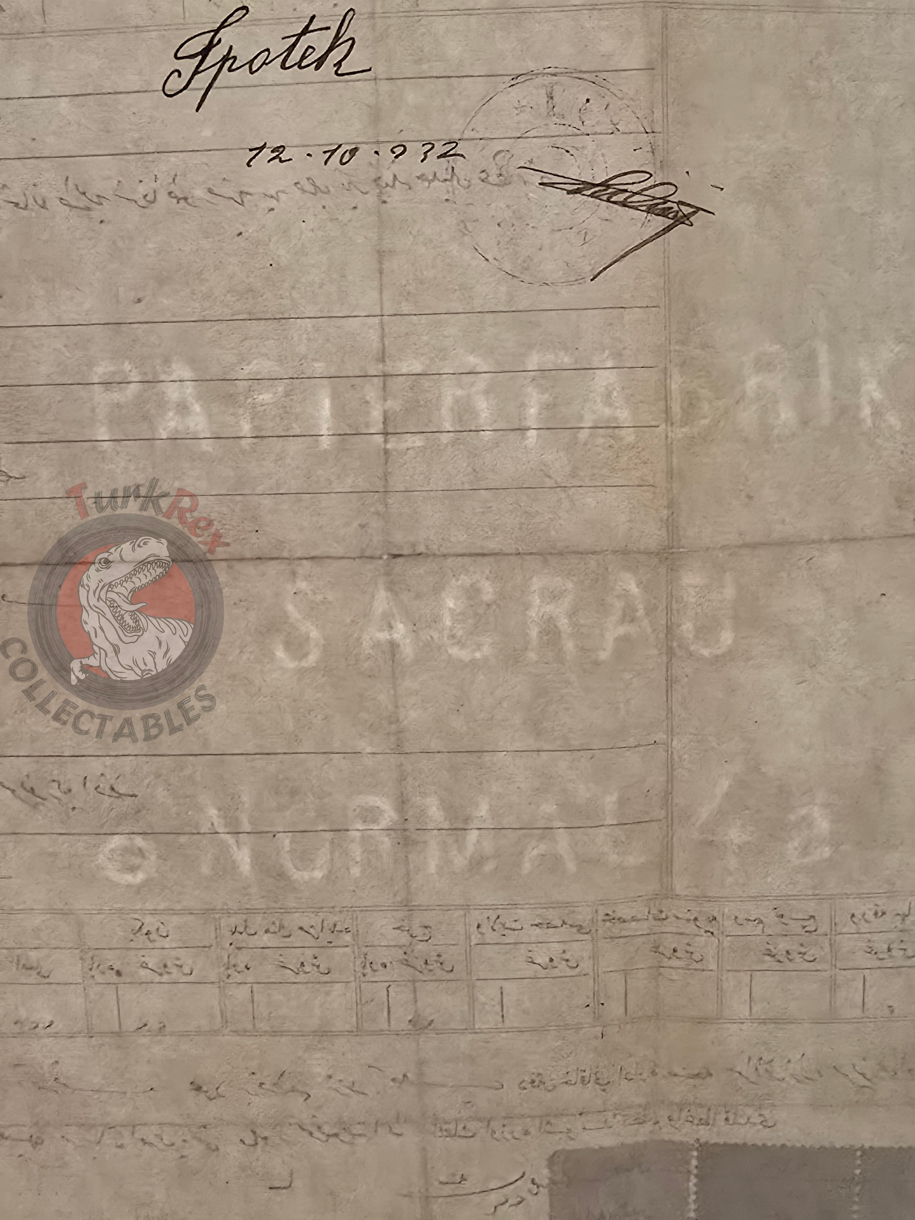 Ottoman 1922 Land Deed Agricultural Land in Kilis Türkman Title Watermarked Papierfabrik Sacrau 2