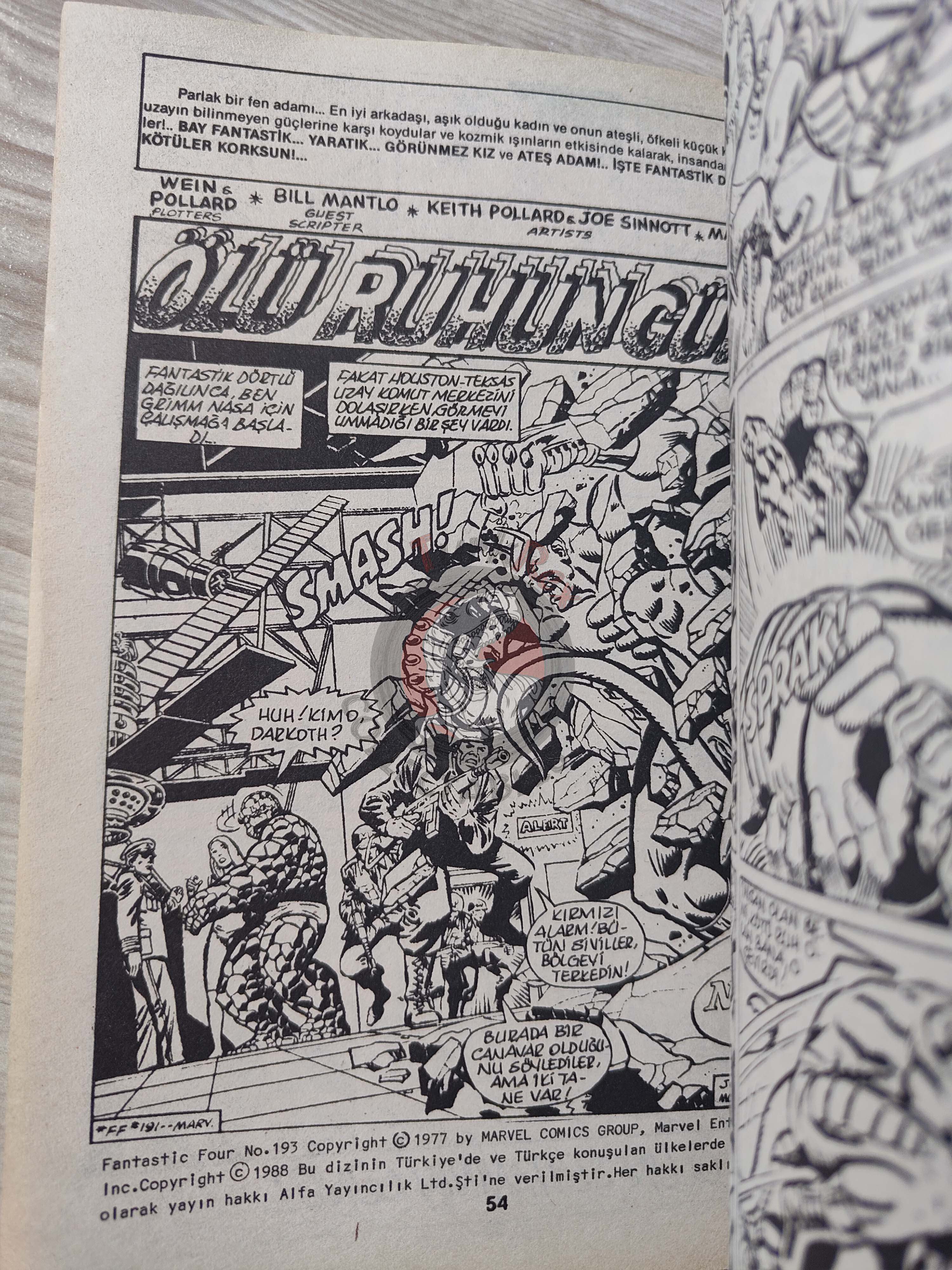 Fantastic Four #1 1988 Turkish Comic Turkey #190 #191 #192 #193