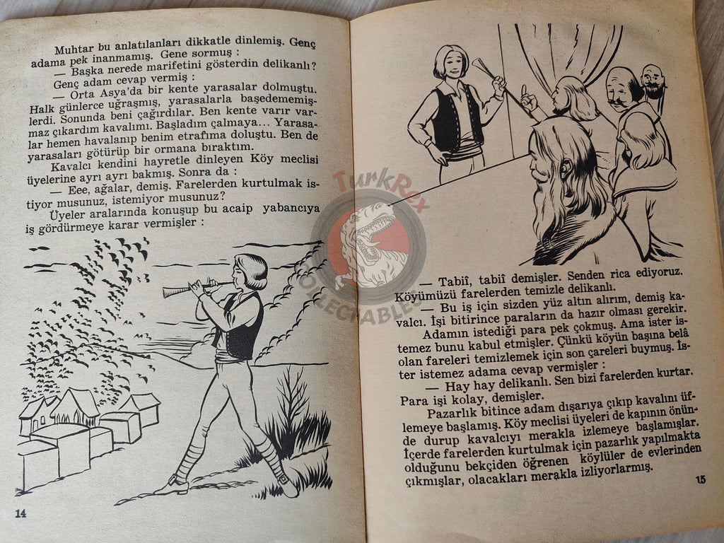Grimm Brothers – Pied Piper of Hamelin 1973 Turkish Book Turkey Illustrated 3