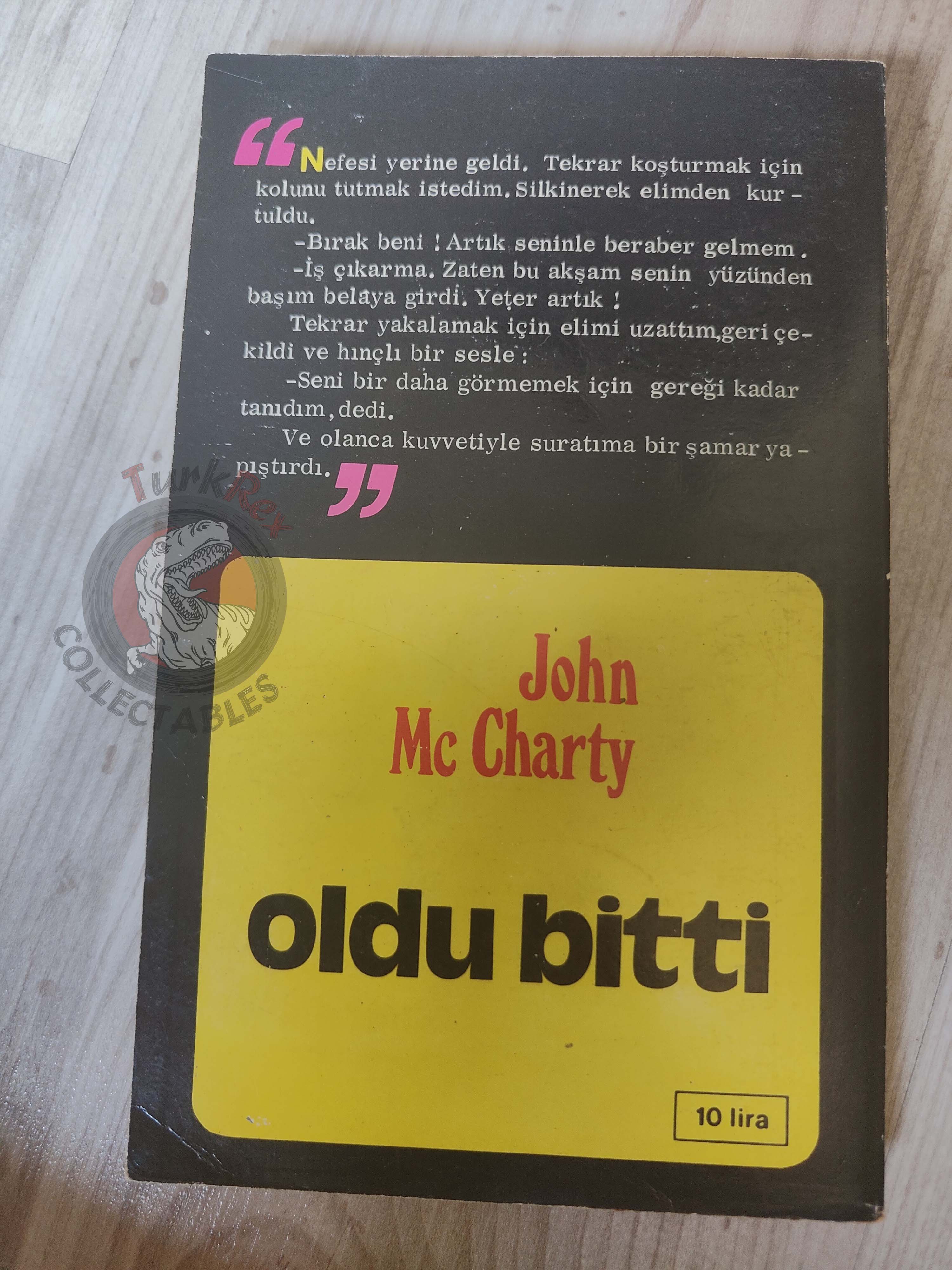 John McCharty – Kiss the Blood Off My Hands 1972 1st Turkish Book Turkey