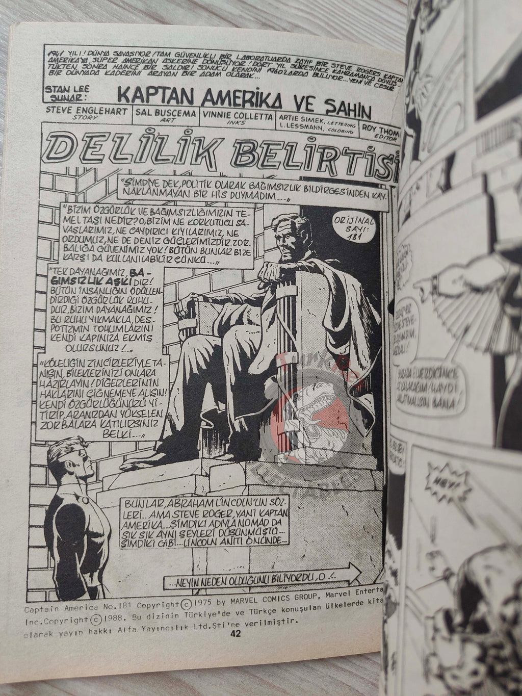 Captain America – Issue #7 1988 Turkish Comic Turkey #179 #180 #181 #182