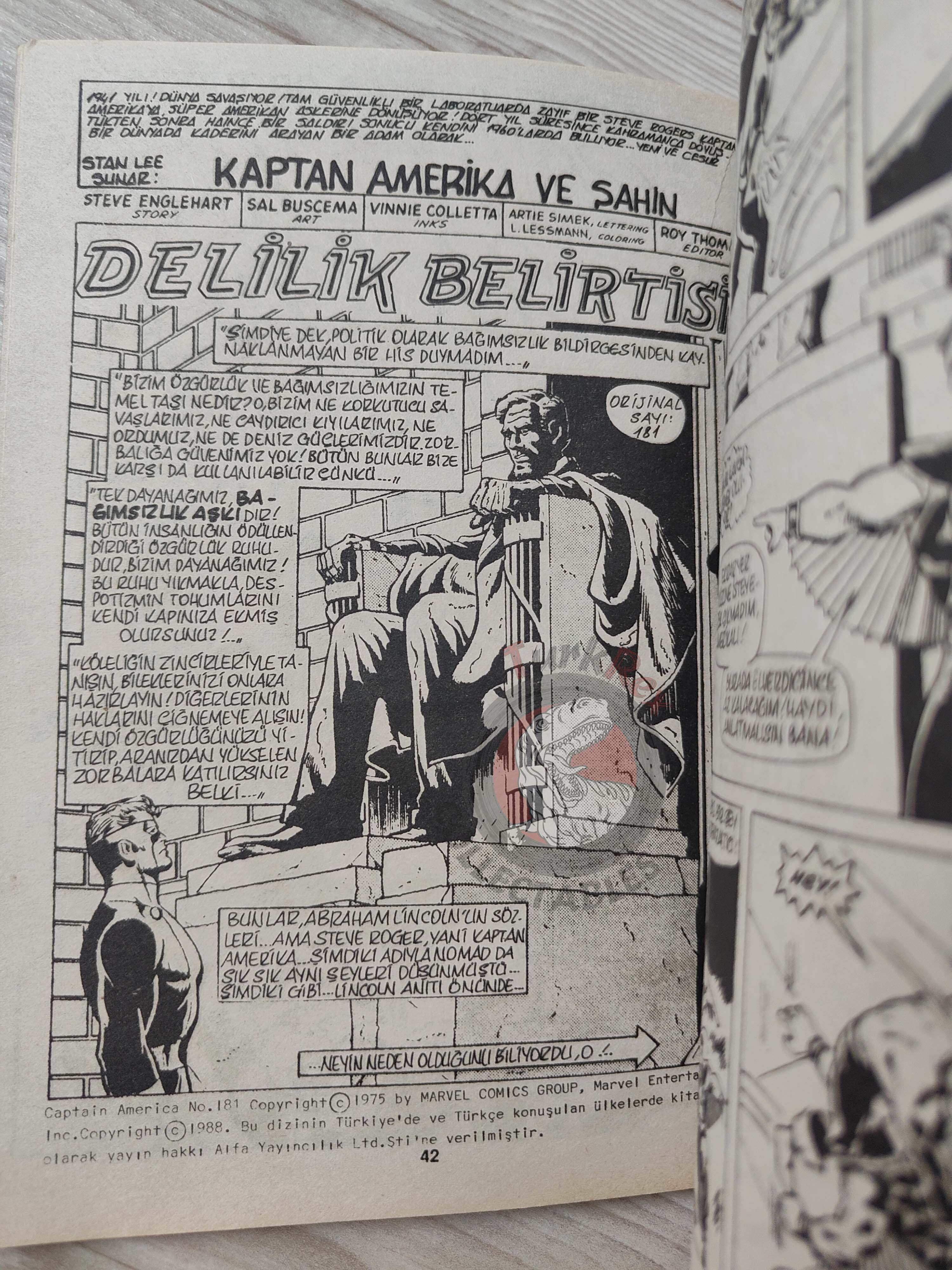 Captain America – Issue #7 1988 Turkish Comic Turkey #179 #180 #181 #182