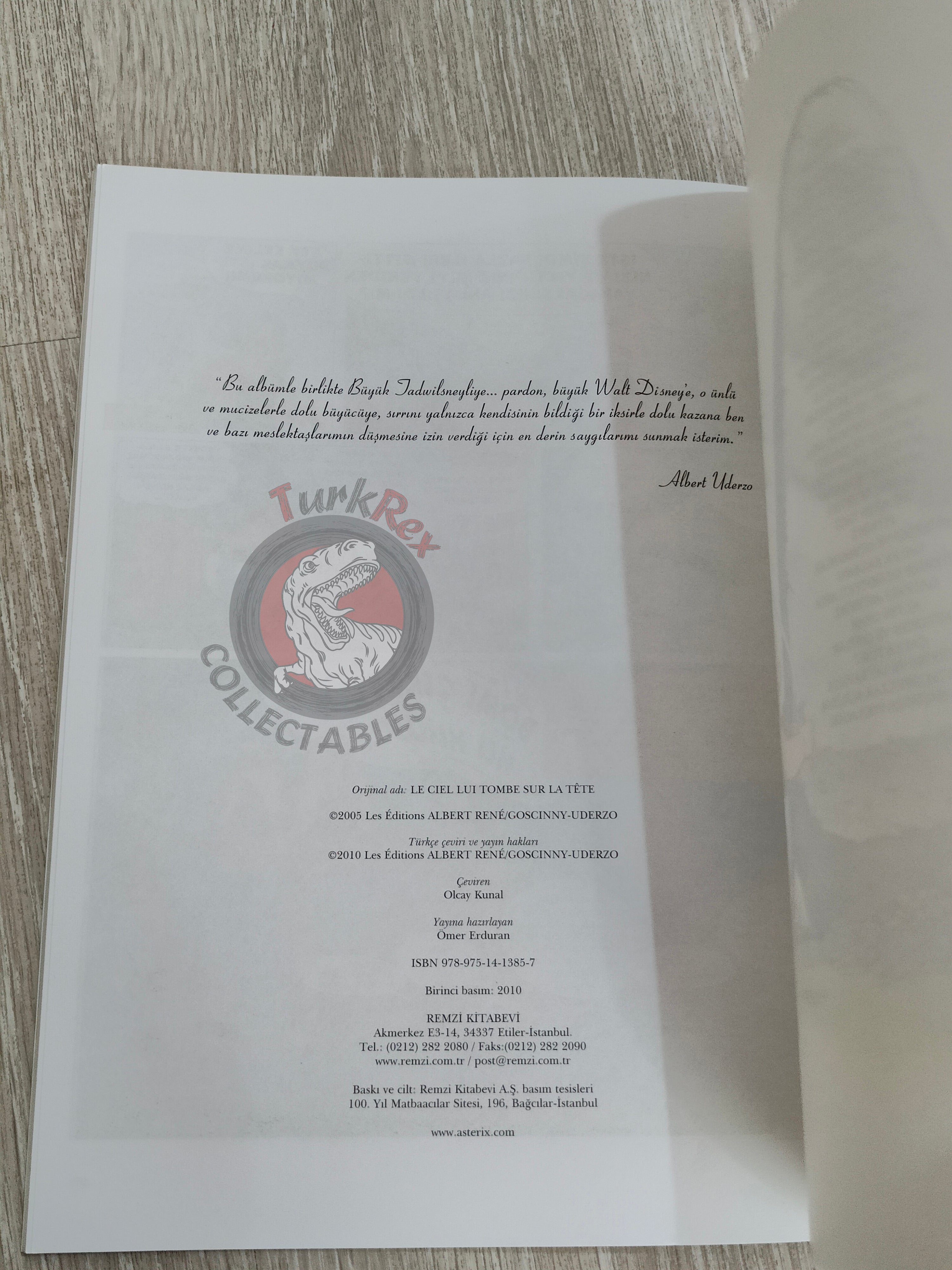 Asterix – Asterix and the Falling Sky 2010 1st Edition Turkish Edition Comic Turkey