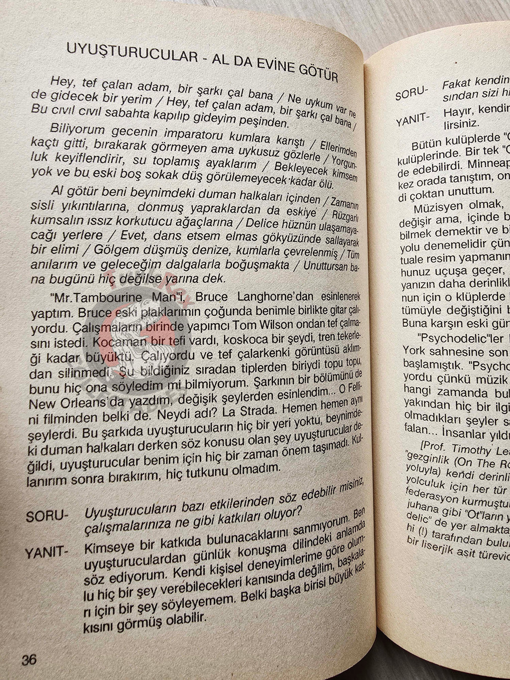 Bob Dylan Forever Young Biography Book 1990 1st by Turkish Writer Book Turkey