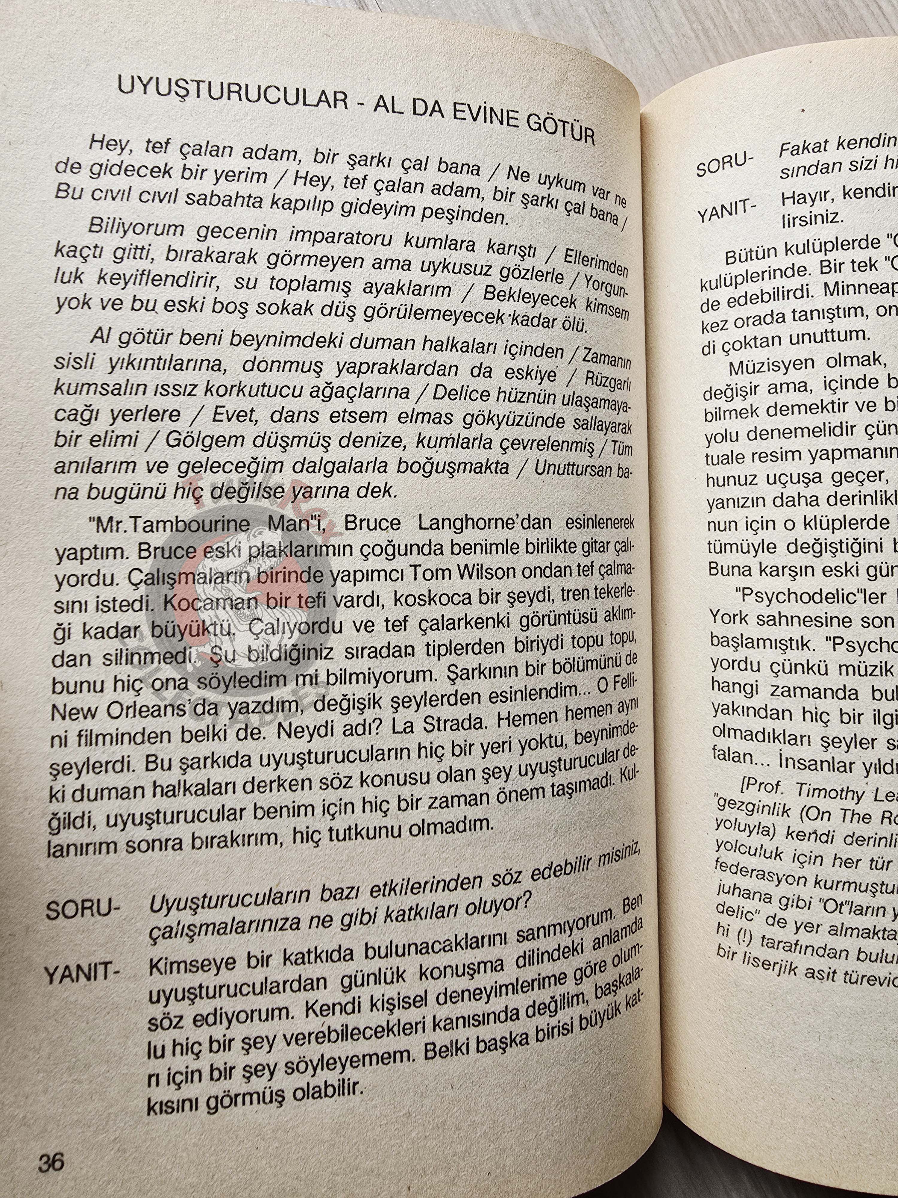 Bob Dylan Forever Young Biography Book 1990 1st by Turkish Writer Book Turkey