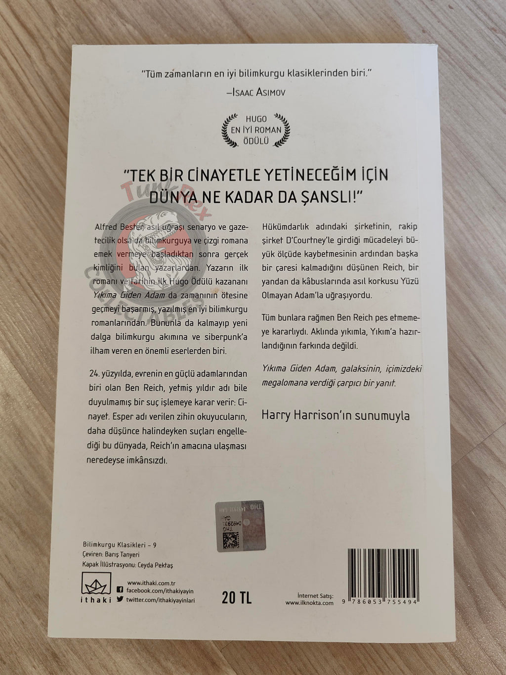 Alfred Bester – The Demolished Man 2016 Turkish Book Turkey