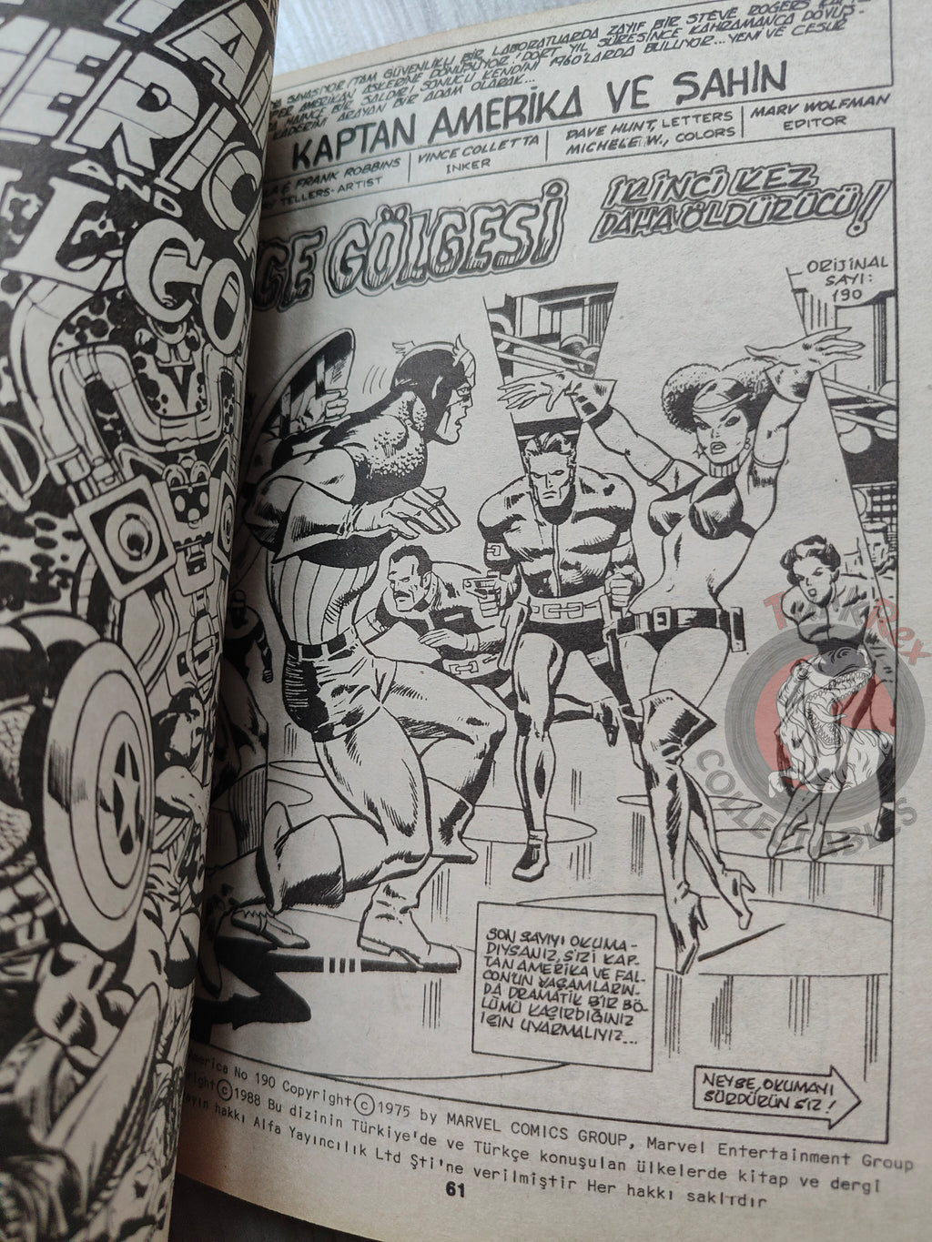 Captain America – Issue #9 1988 Turkish Comic Turkey #187 #188 #189 #190