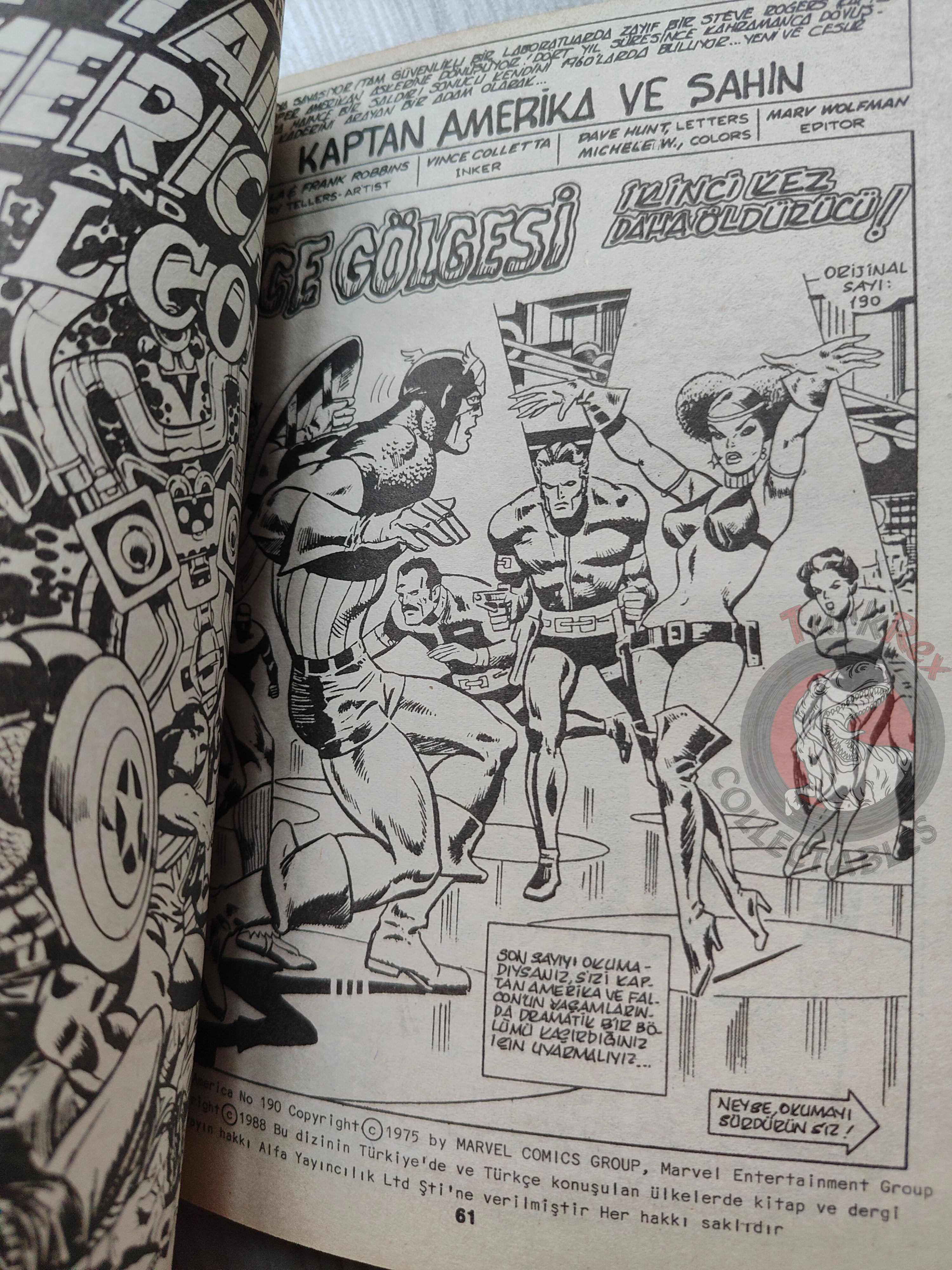 Captain America – Issue #9 1988 Turkish Comic Turkey #187 #188 #189 #190