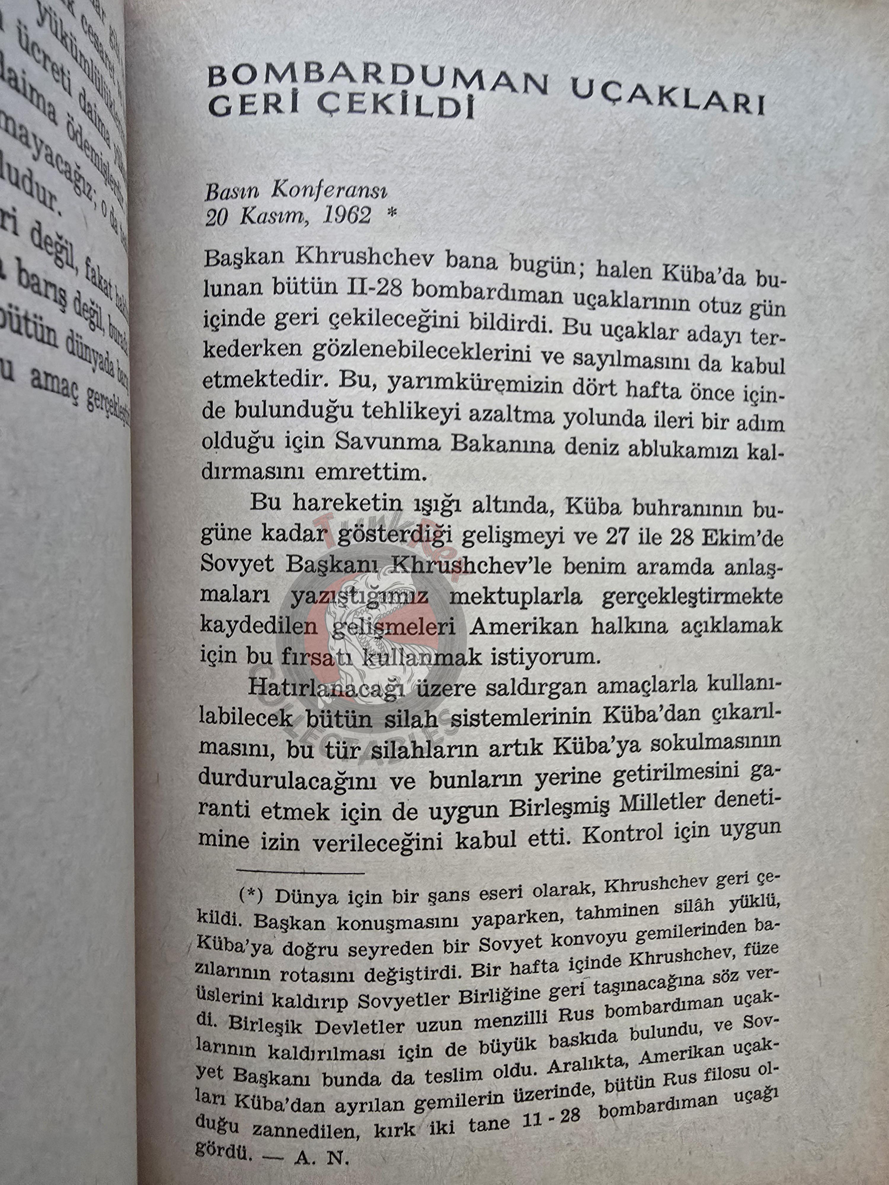 John F. Kennedy – The Burden and the Glory 1966 1st HC Turkish Book Turkey