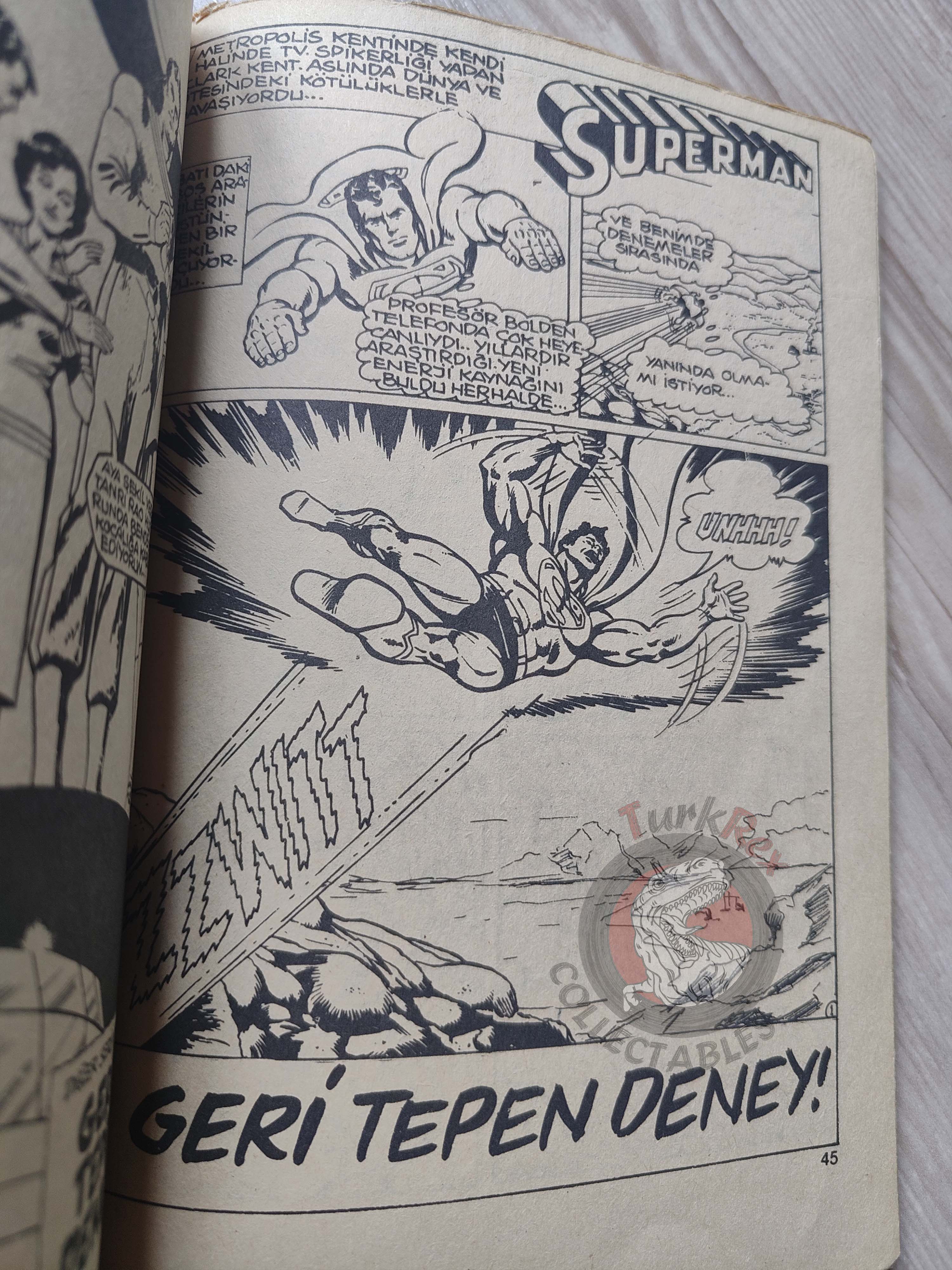 Superman #54 1980 Turkish Comic Turkey #337 #290 #291 Action Comics #484 #485