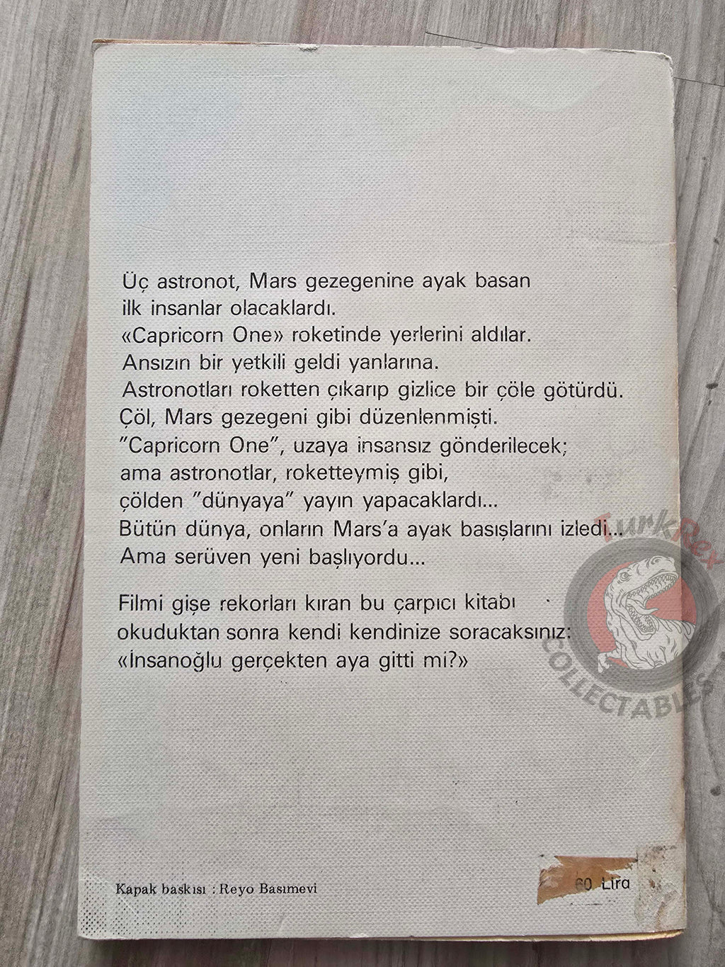 Ron Goulart – Capricorn One 1980 1st Turkish Book Turkey