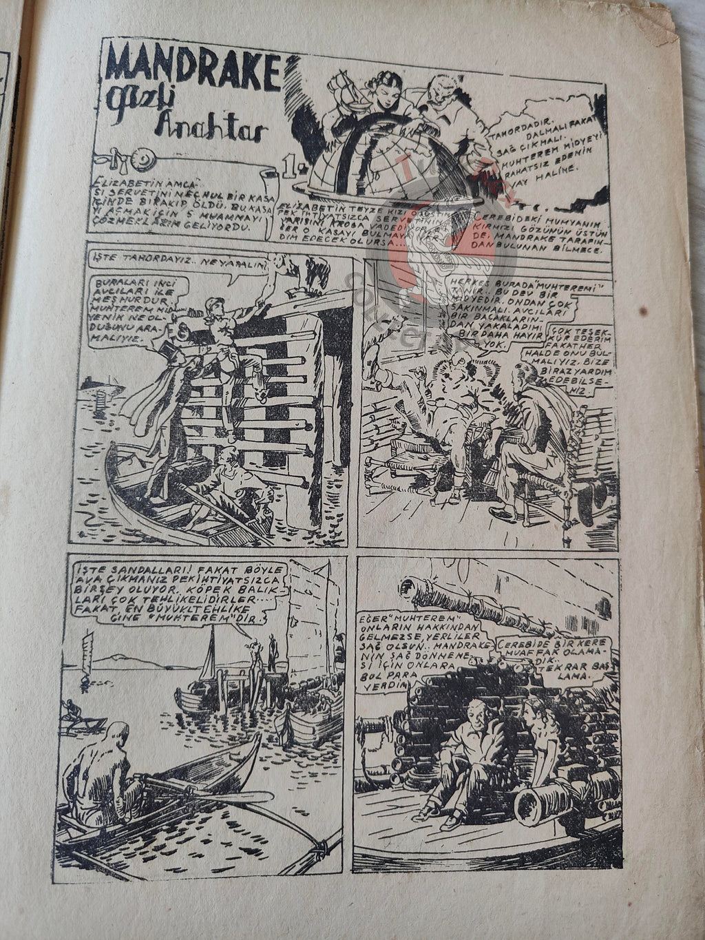 1001 Özel #6 1950 Mandrake the Magician Turkish Comic Mag Turkey