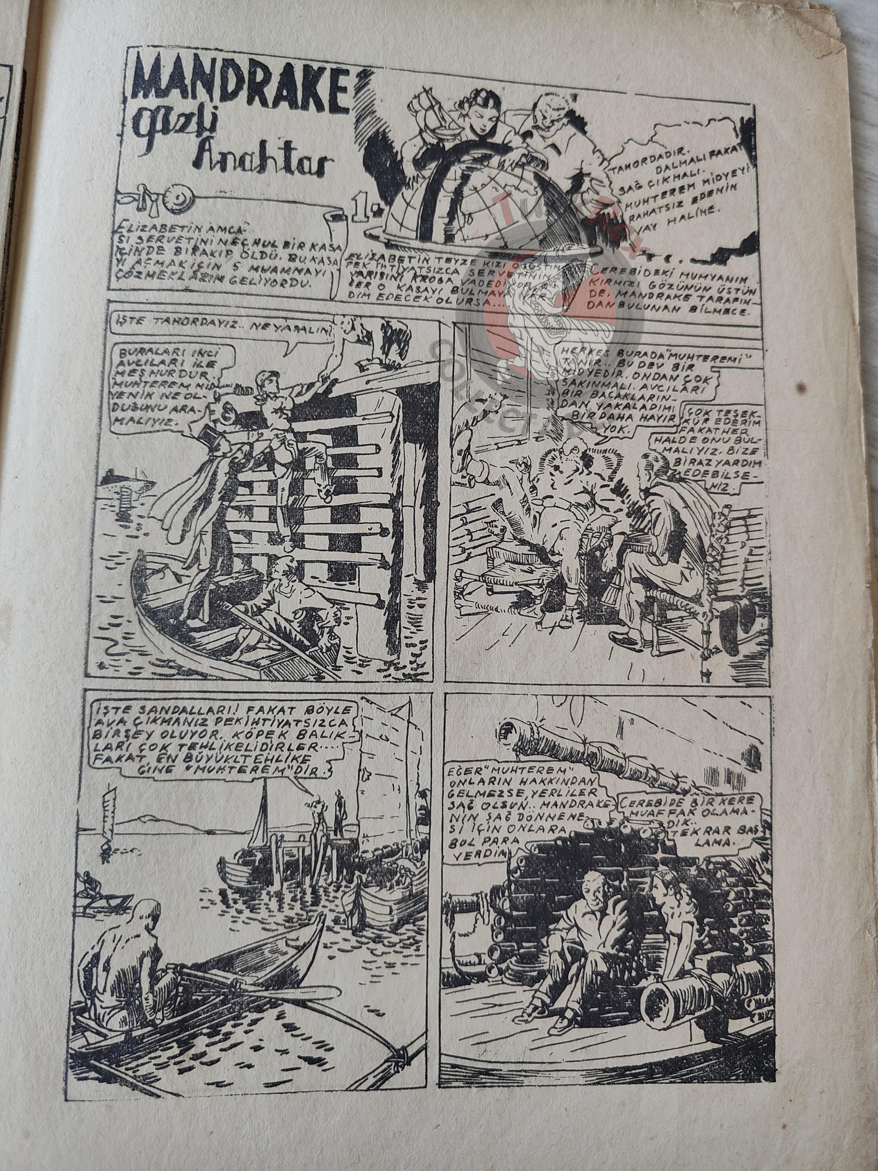 1001 Özel #6 1950 Mandrake the Magician Turkish Comic Mag Turkey