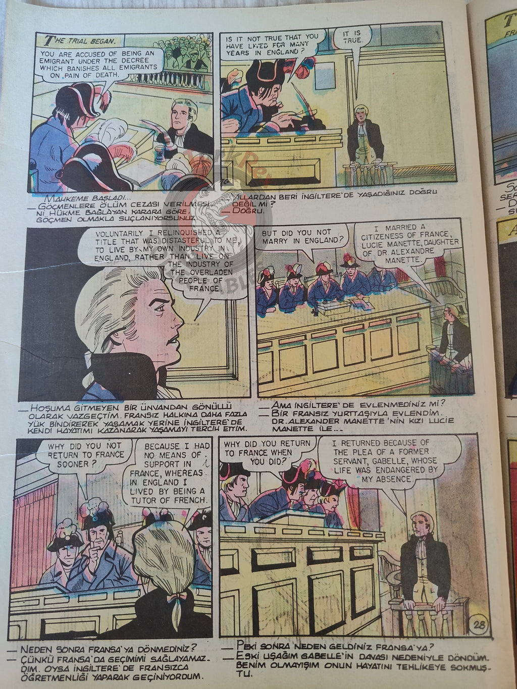 A Tale of Two Cities  – Charles Dickens Turkish Comic Turkey Classics Illustrated