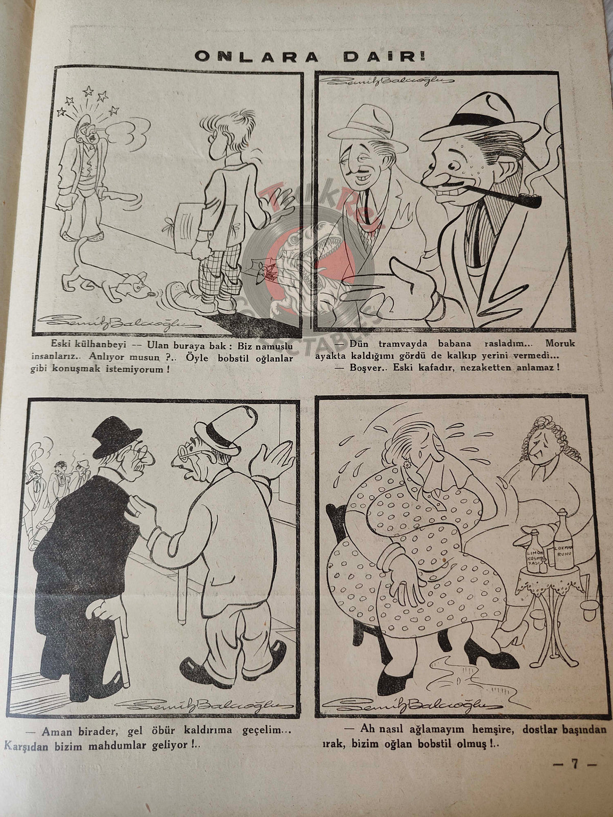 Akbaba 1944 Humor Magazine Turkish Turkey Franklin D. Roosevelt Japan WW2 era Germany