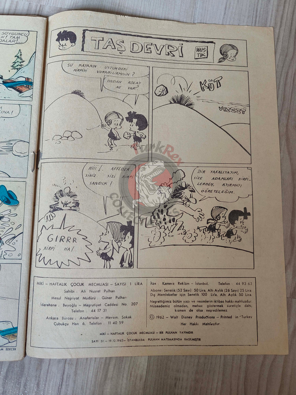 Mickey Mouse Mag #51 1962 Turkish Comic Turkey Walt Disney Donald Duck Goofy