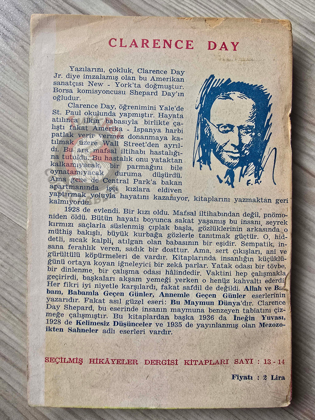 Clarence Day – Life With Father 1954 1st Turkish Book Turkey