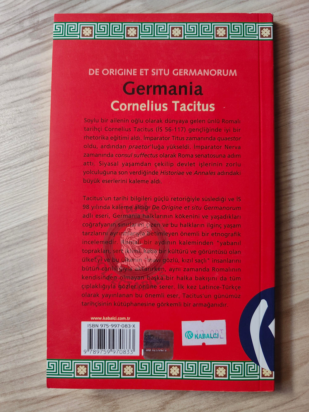 Cornelius Tacitus – Germania 2006 Turkish Latin Book Turkey