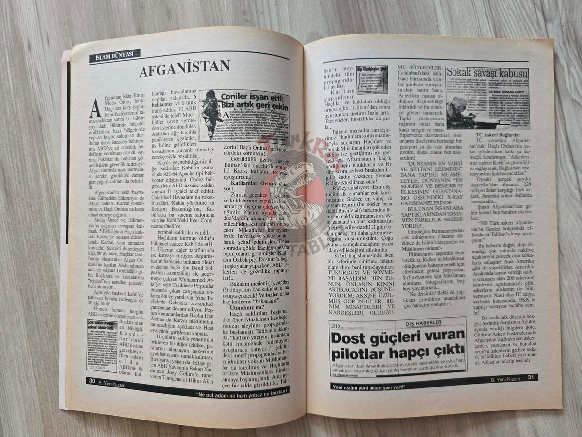 Yeni Nizam 2002 Saddam Hussein Iraq Turkish Magazine Turkey Middle East Islam George W. Bush