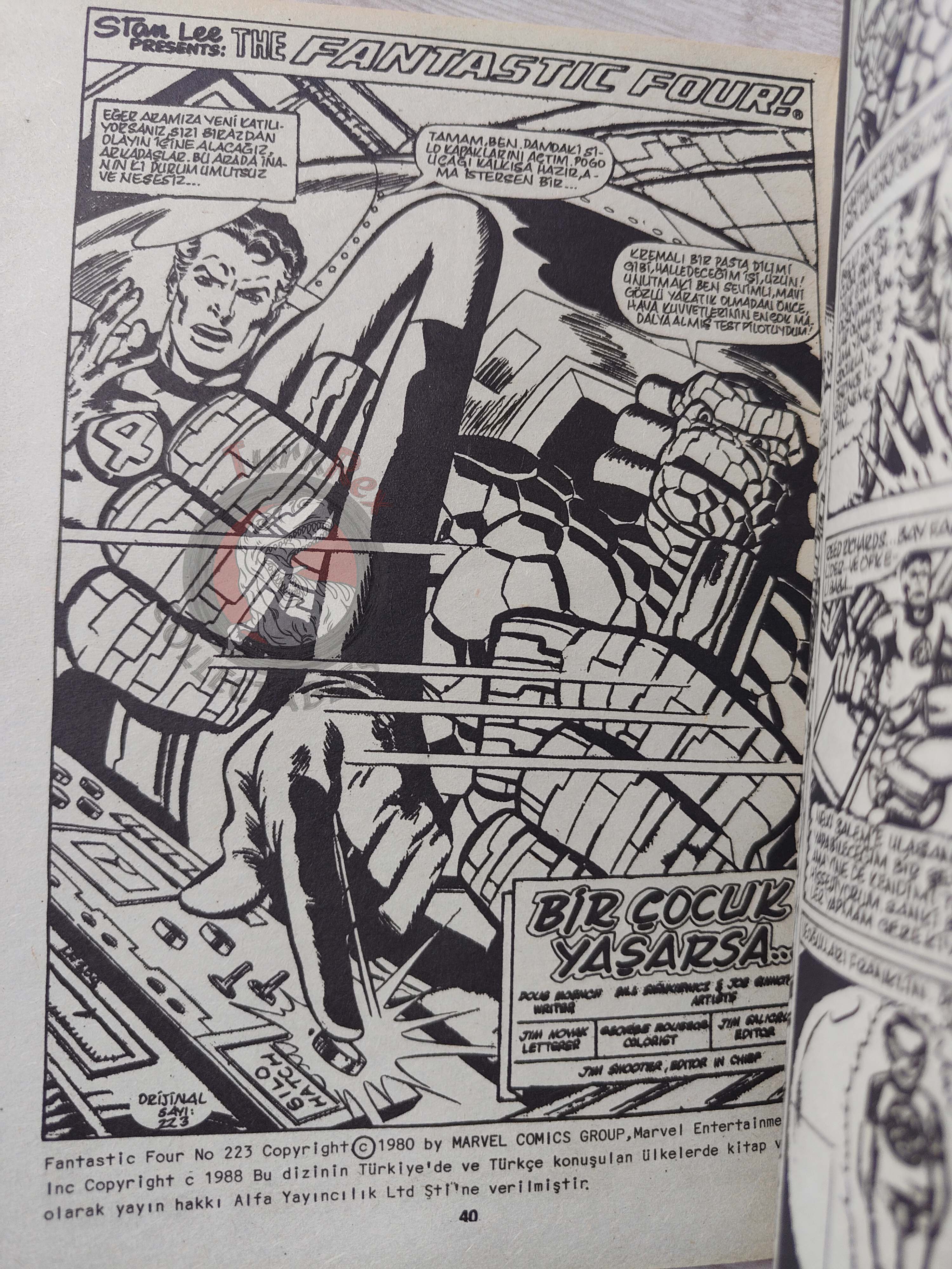 Fantastic Four #10 1988 Turkish Comic Turkey #221 #222 #223 #224